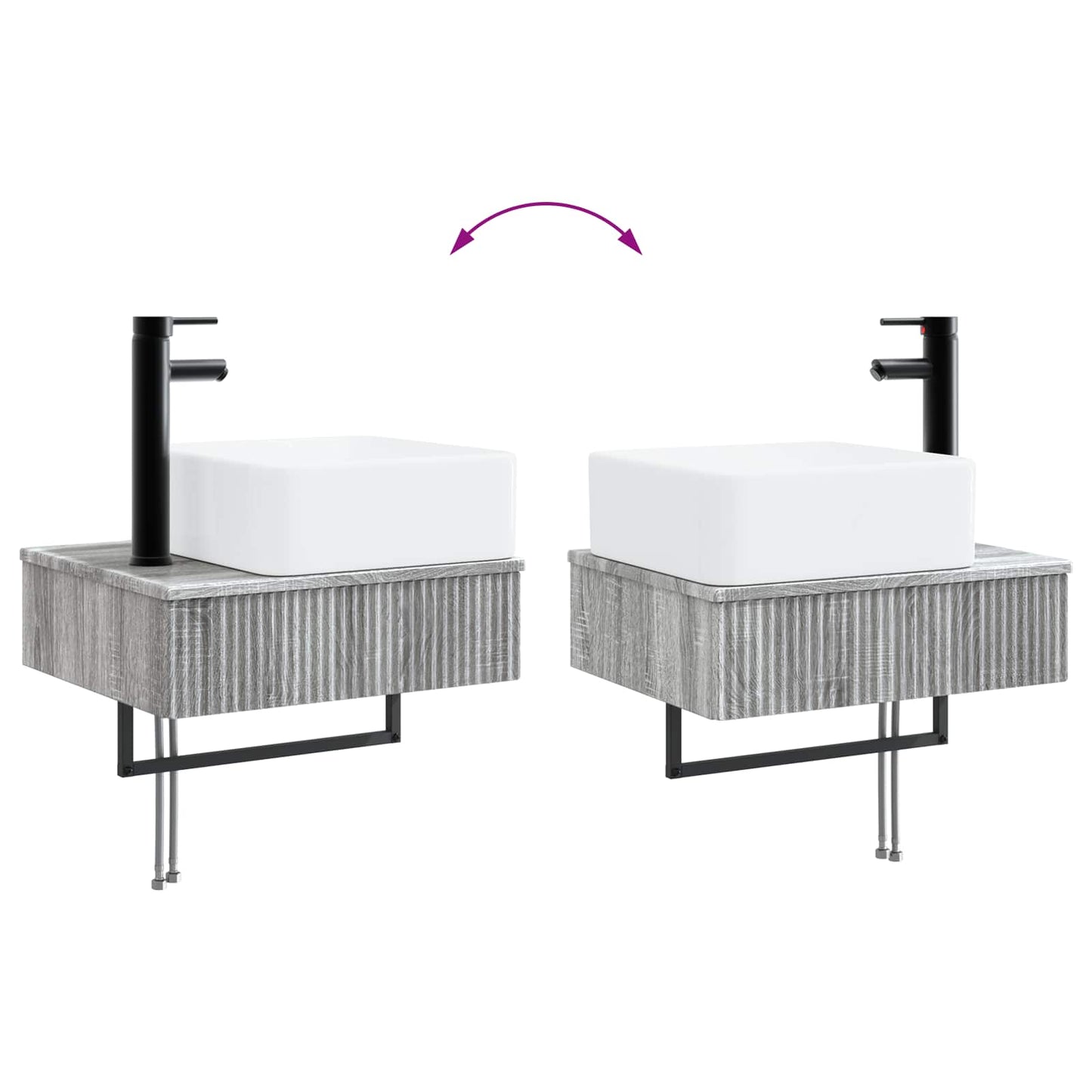 Bathroom Furniture Set 5 pcs Grey Sonoma 33 x 34.5 x 160 cm