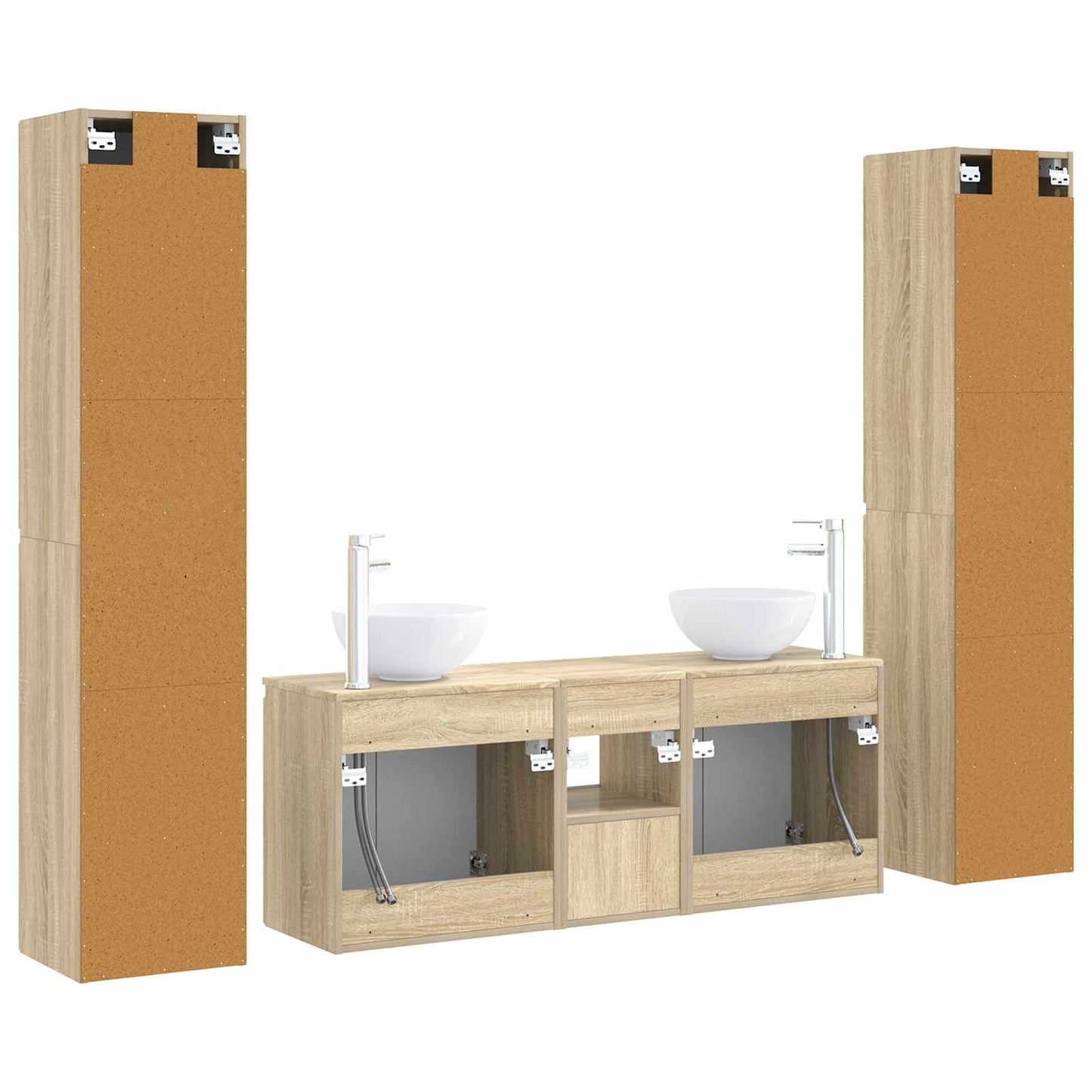 Bathroom Furniture Set 5 pcs Sonoma Oak 33 x 34.5 x 160 cm