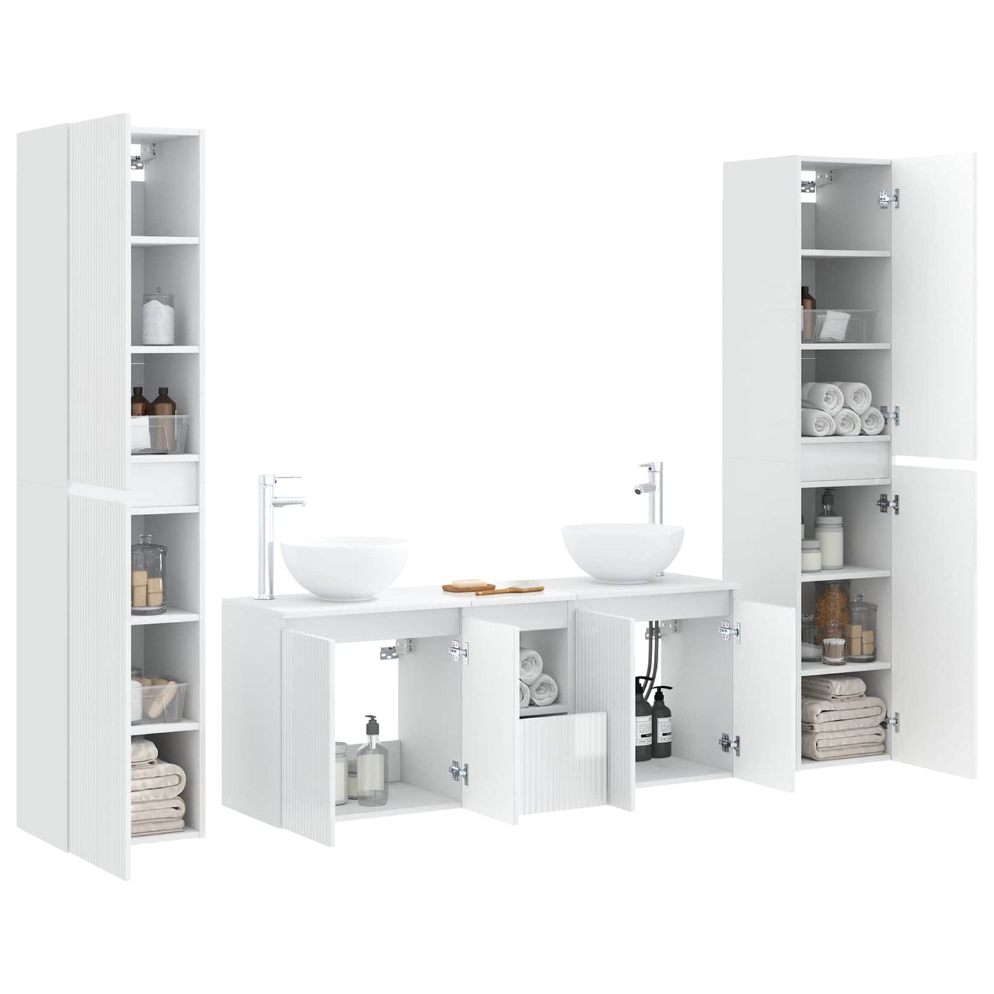 Bathroom Furniture Set 5 pcs High Gloss White