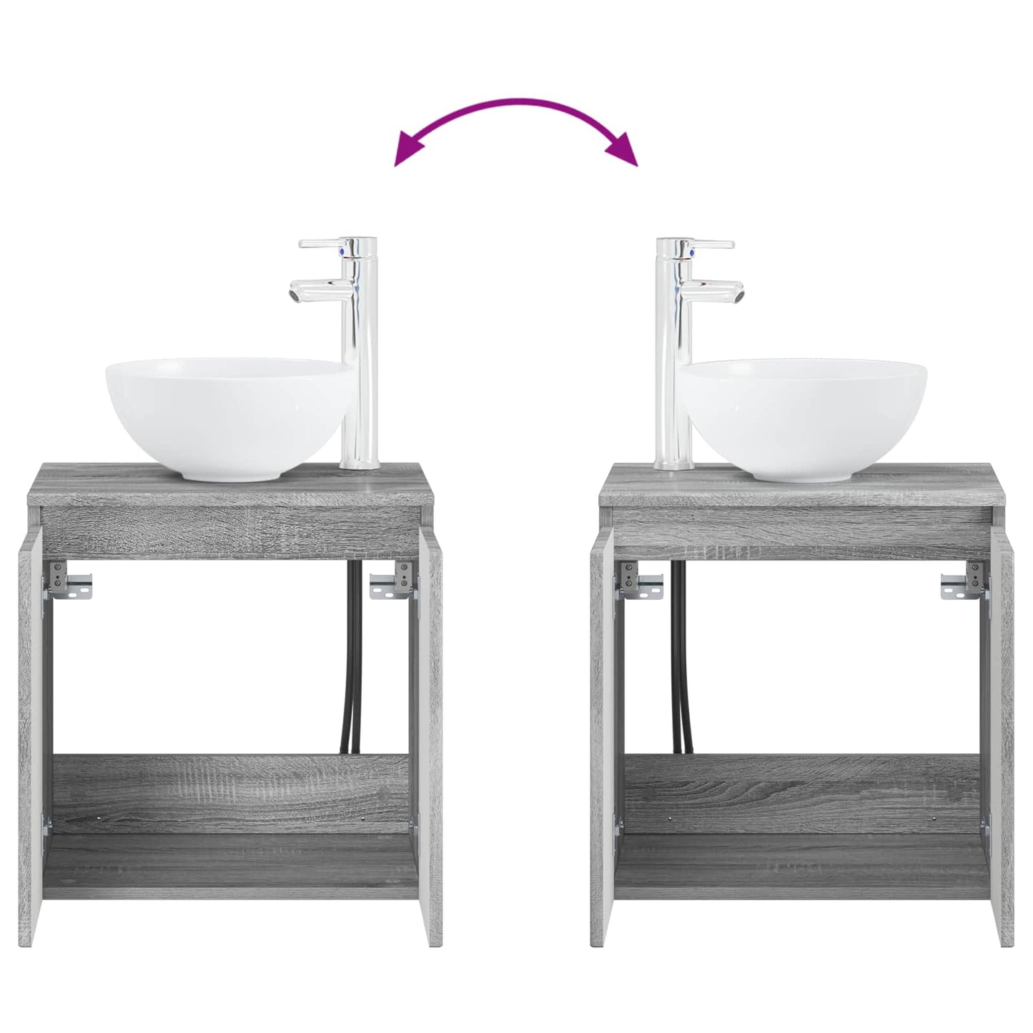 Bathroom Furniture Set 5 pcs Grey Sonoma 33 x 34.5 x 160 cm