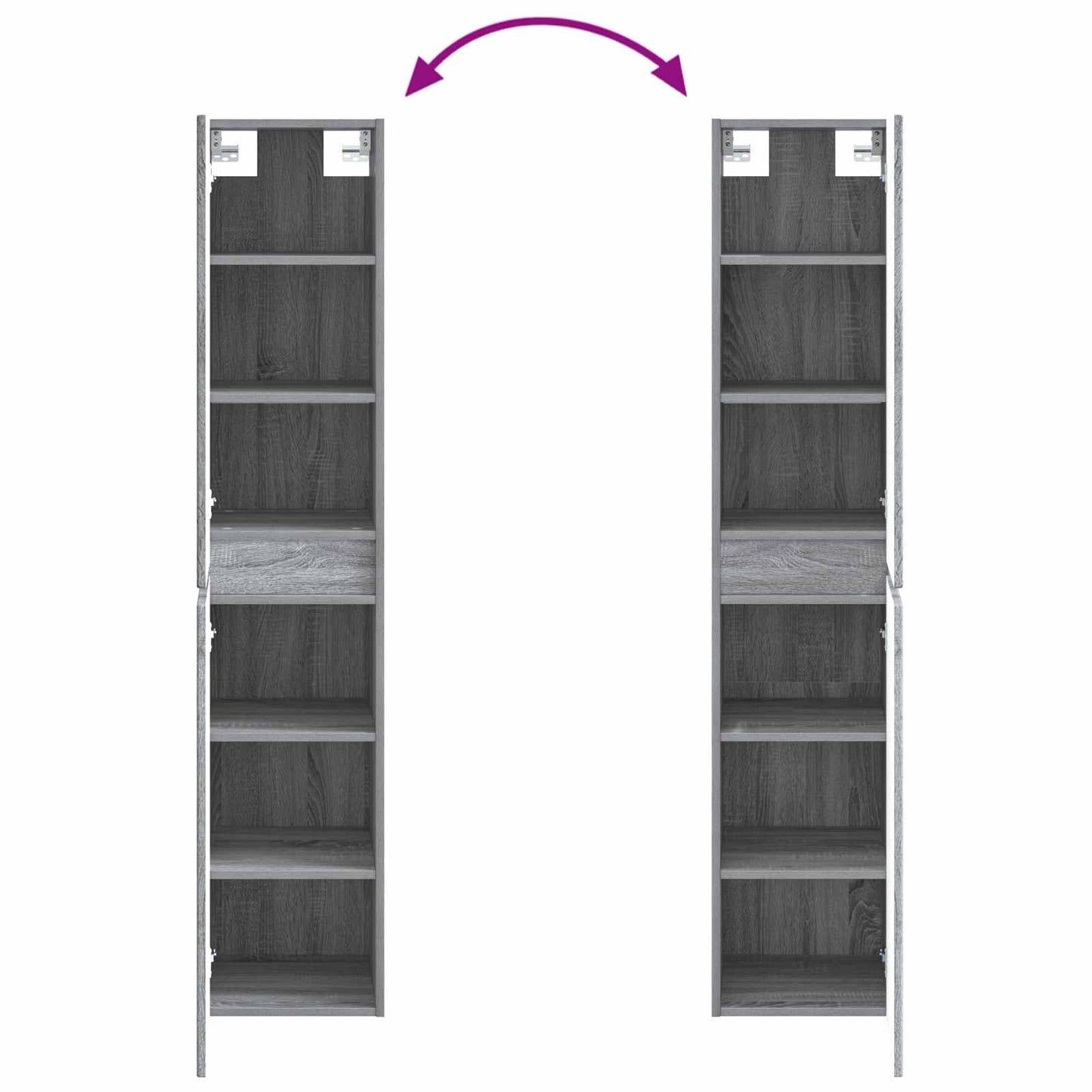 Bathroom Furniture Set 5 pcs Grey Sonoma 33 x 34.5 x 160 cm