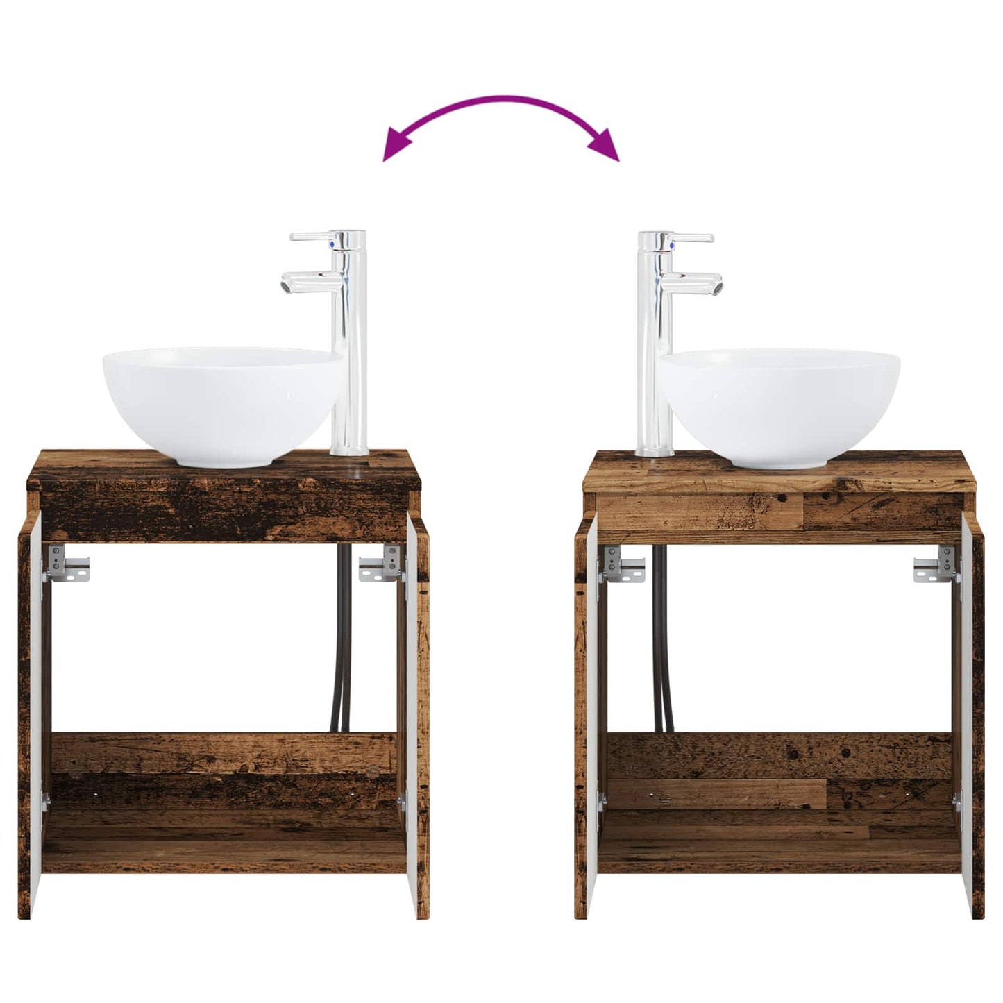 Bathroom Furniture Set 5 pcs Old Wood 33 x 34.5 x 160 cm