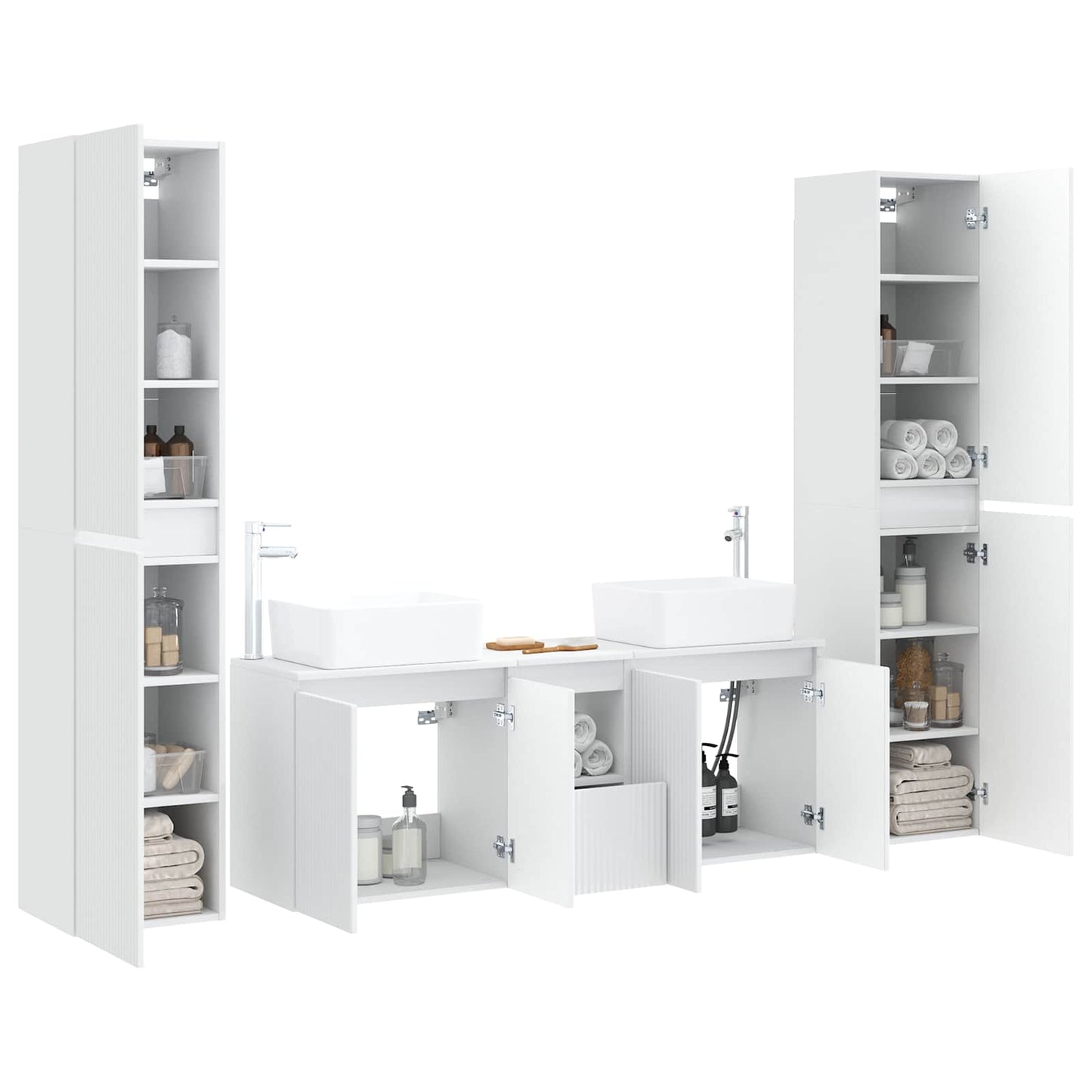 Bathroom Furniture Set 5 pcs White 33 x 34.5 x 160 cm
