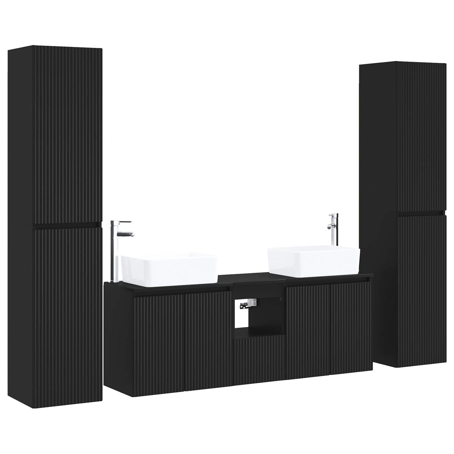 Bathroom Furniture Set 5 pcs Black 33 x 34.5 x 160 cm