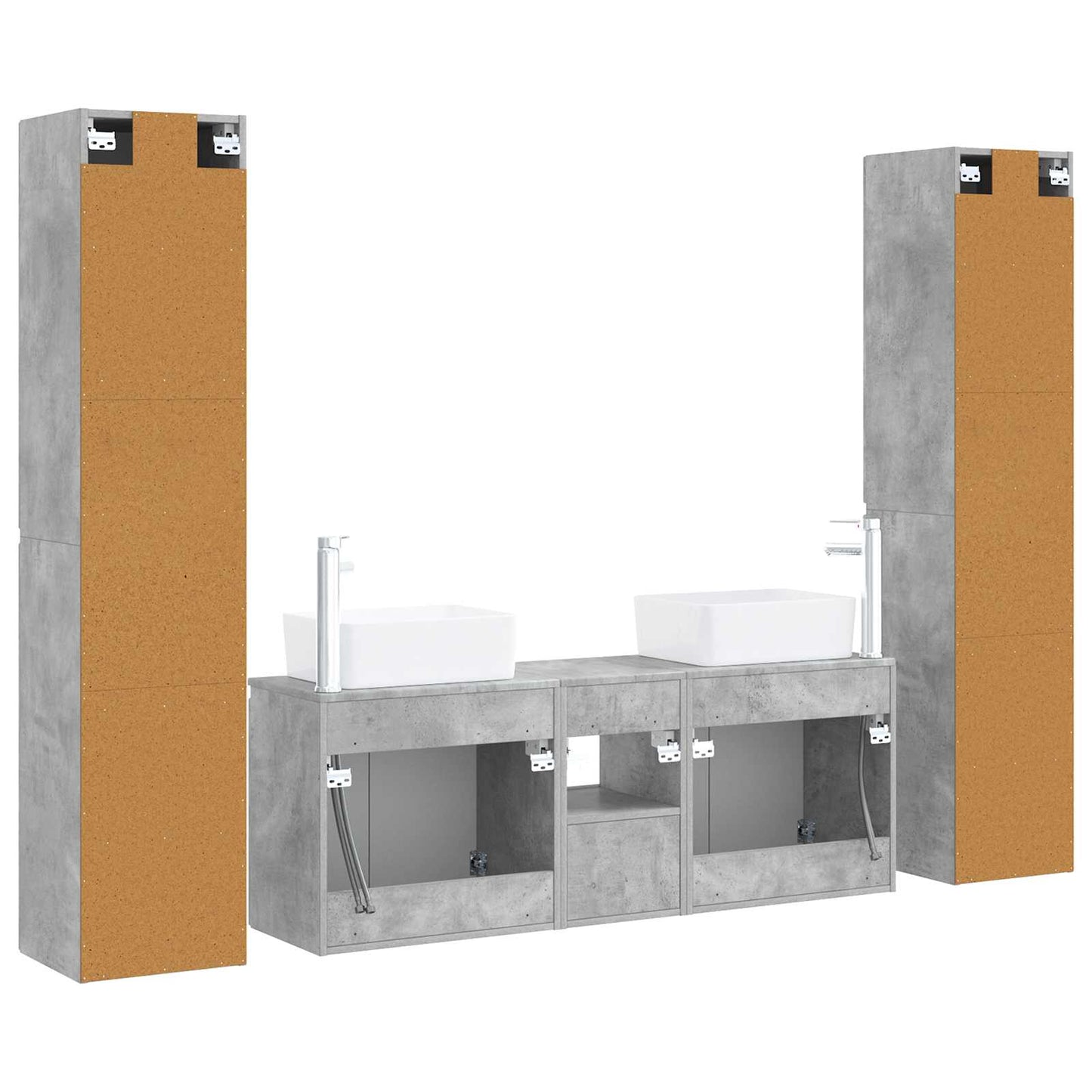 Bathroom Furniture Set 5 pcs Concrete Grey 33 x 34.5 x 160 cm