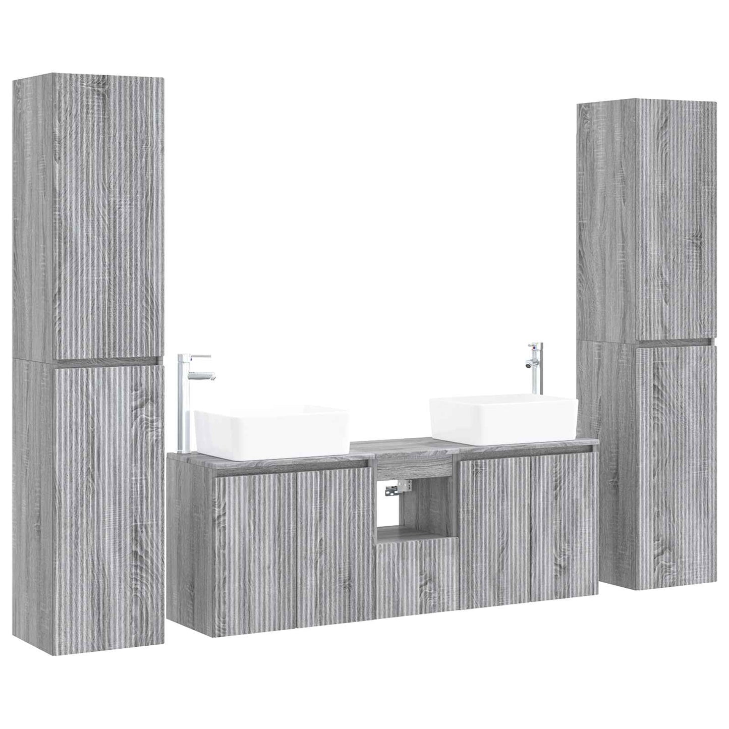 Bathroom Furniture Set 5 pcs Grey Sonoma 33 x 34.5 x 160 cm