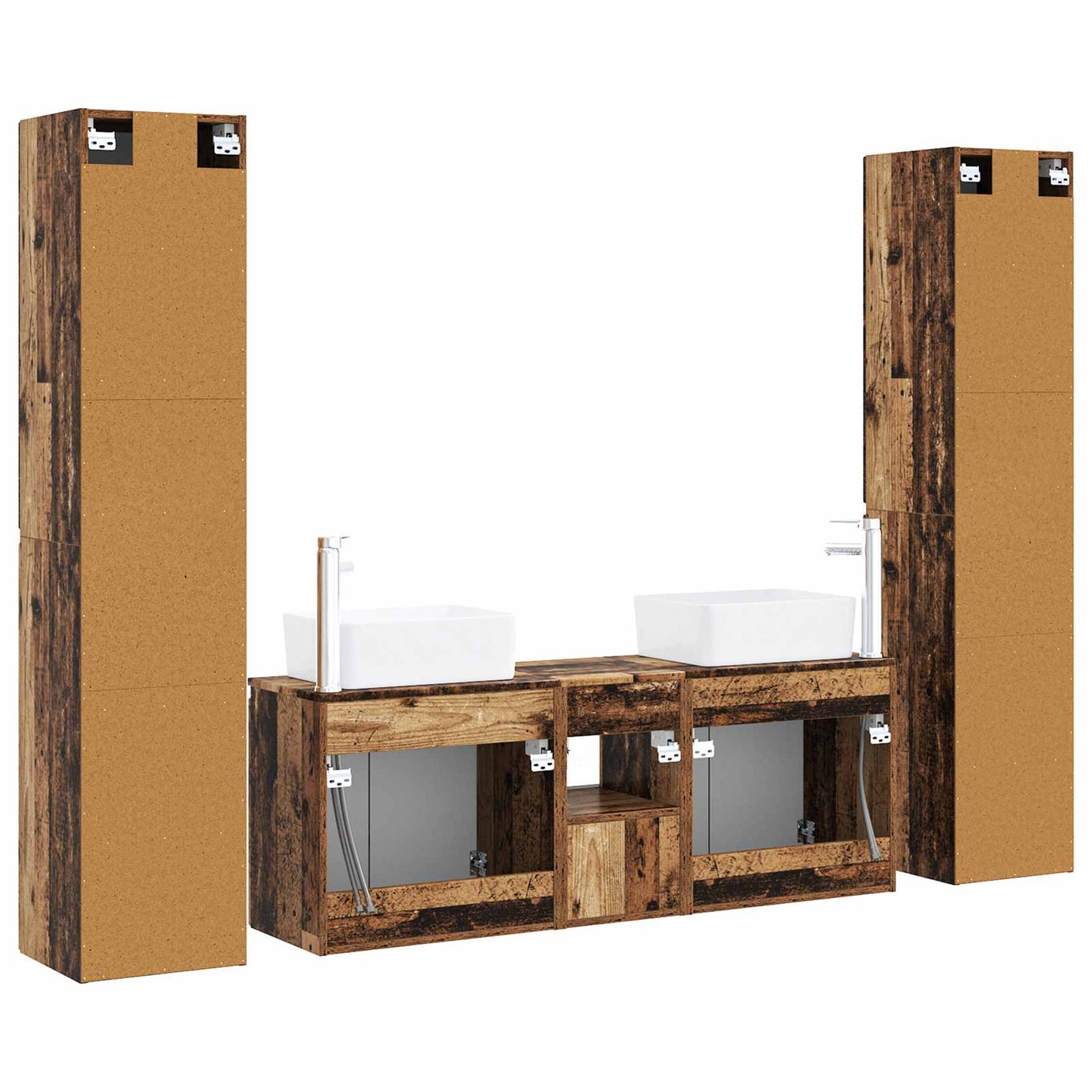 Bathroom Furniture Set 5 pcs Old Wood 33 x 34.5 x 160 cm