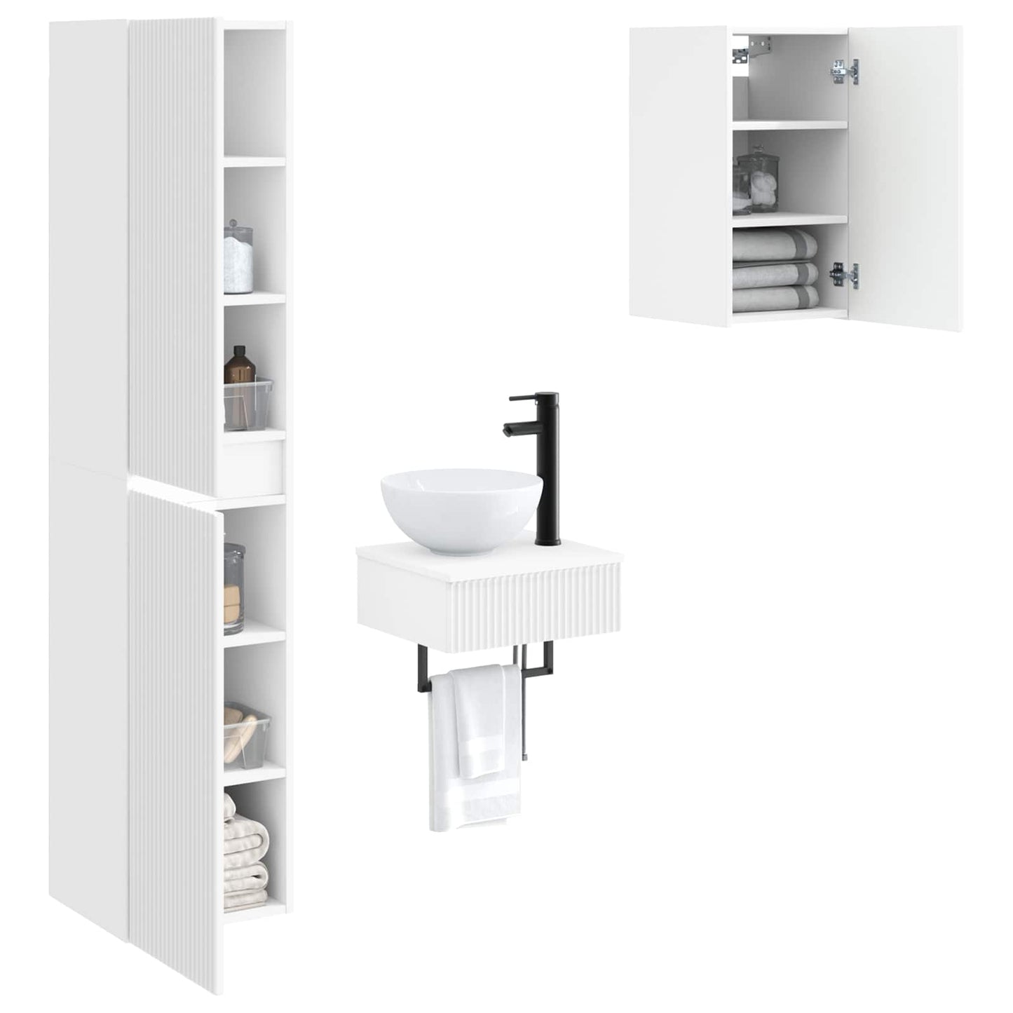 Bathroom Furniture Set 3 pcs White 33 x 34.5 x 160 cm