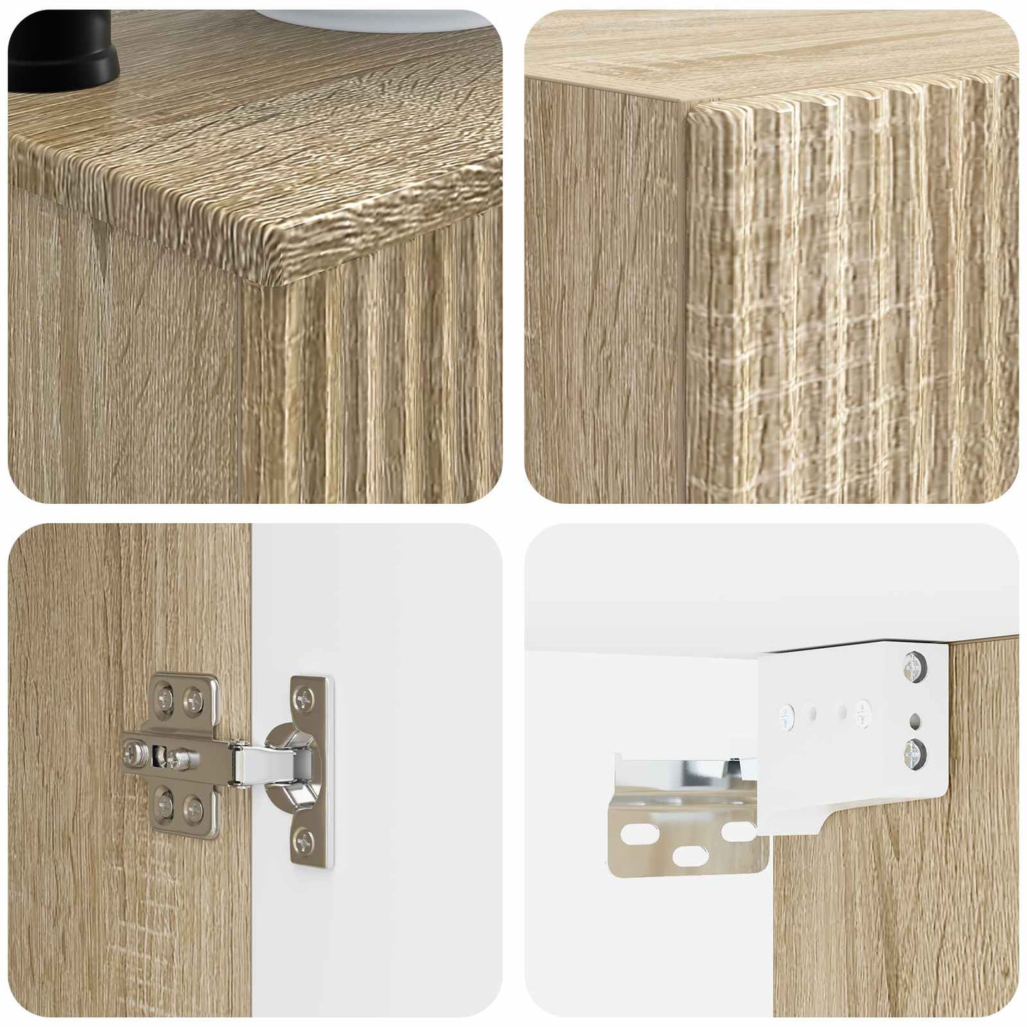 Bathroom Furniture Set 3 pcs Sonoma Oak 33 x 34.5 x 160 cm