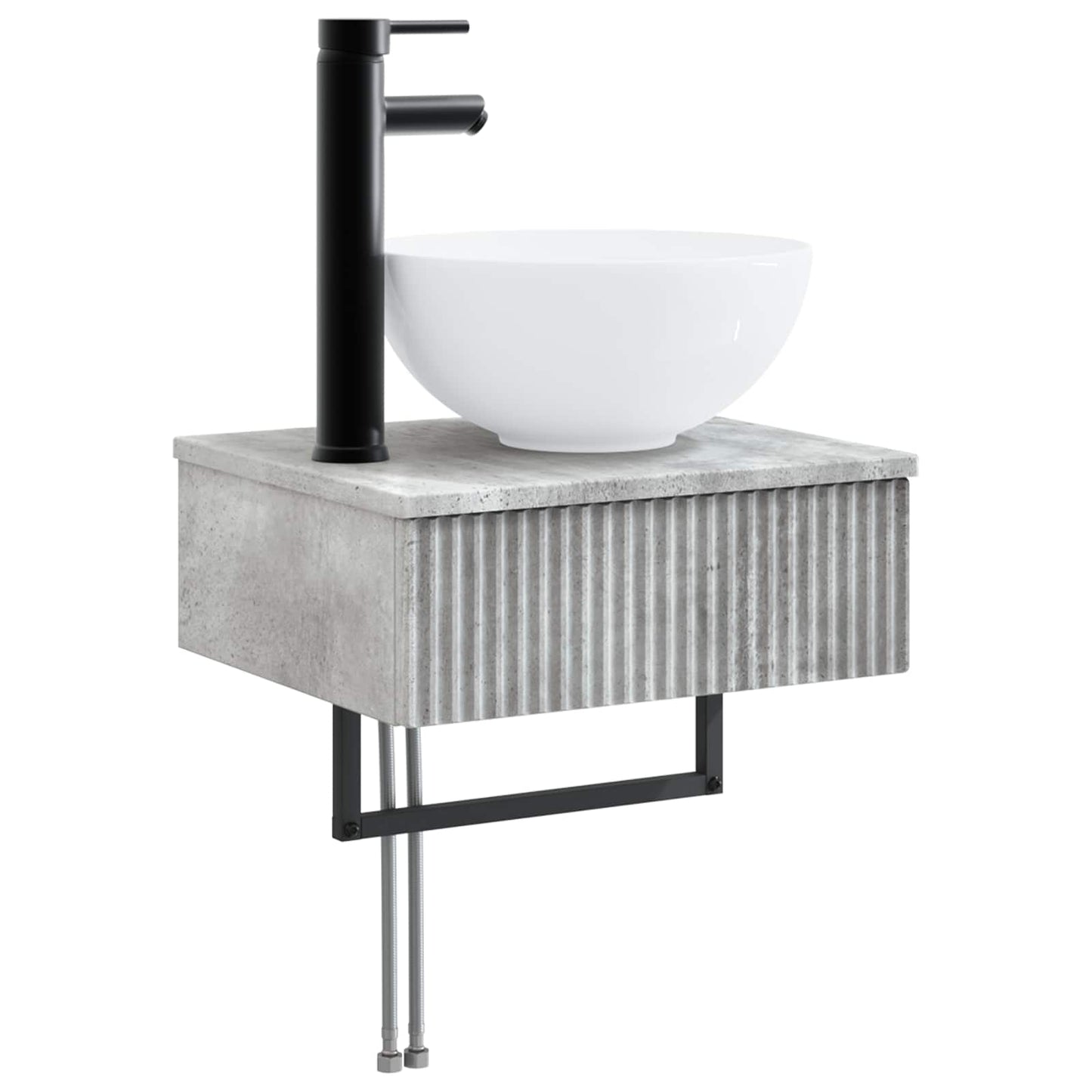 Bathroom Furniture Set 3 pcs Concrete Grey 33 x 34.5 x 160 cm
