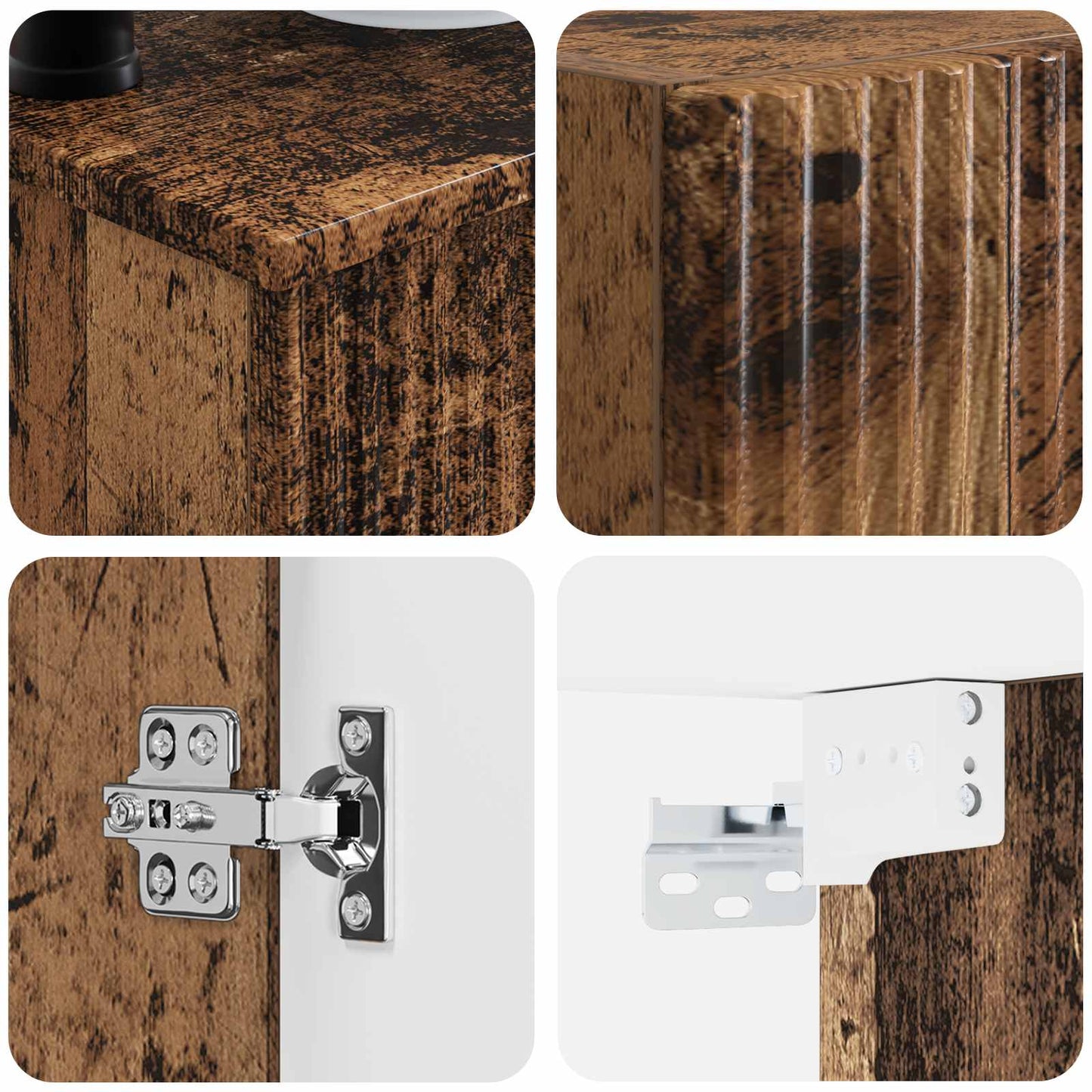 Bathroom Furniture Set 3 pcs Old Wood 33 x 34.5 x 160 cm