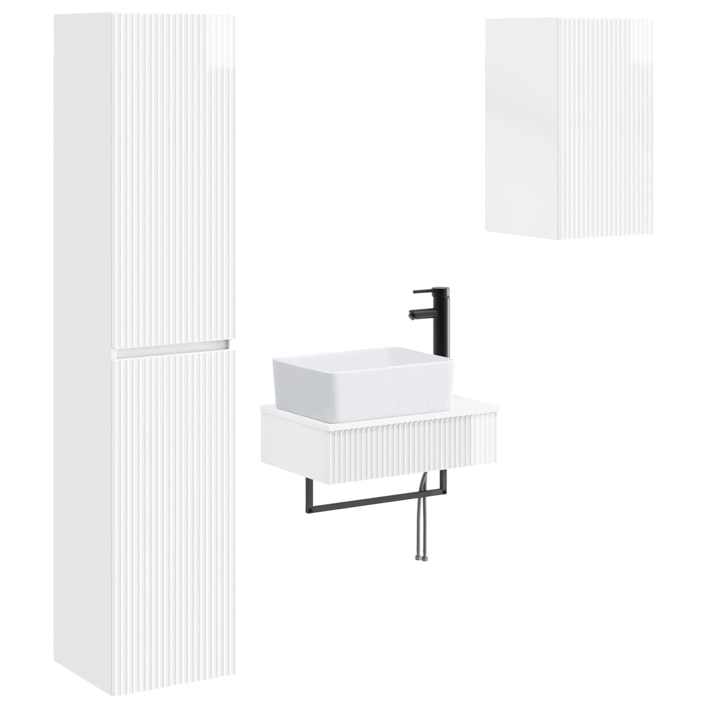 Bathroom Furniture Set 3 pcs High Gloss White
