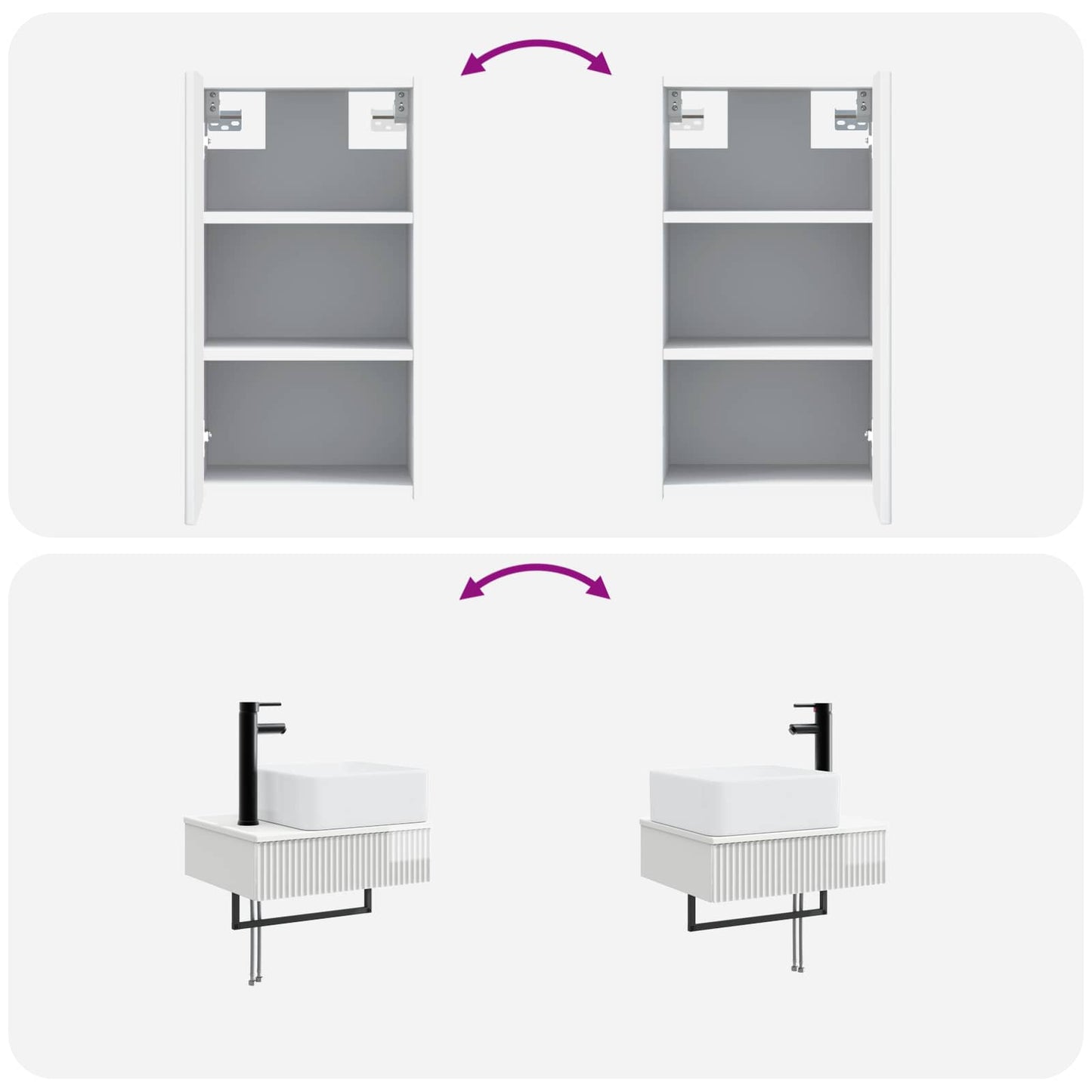 Bathroom Furniture Set 3 pcs High Gloss White