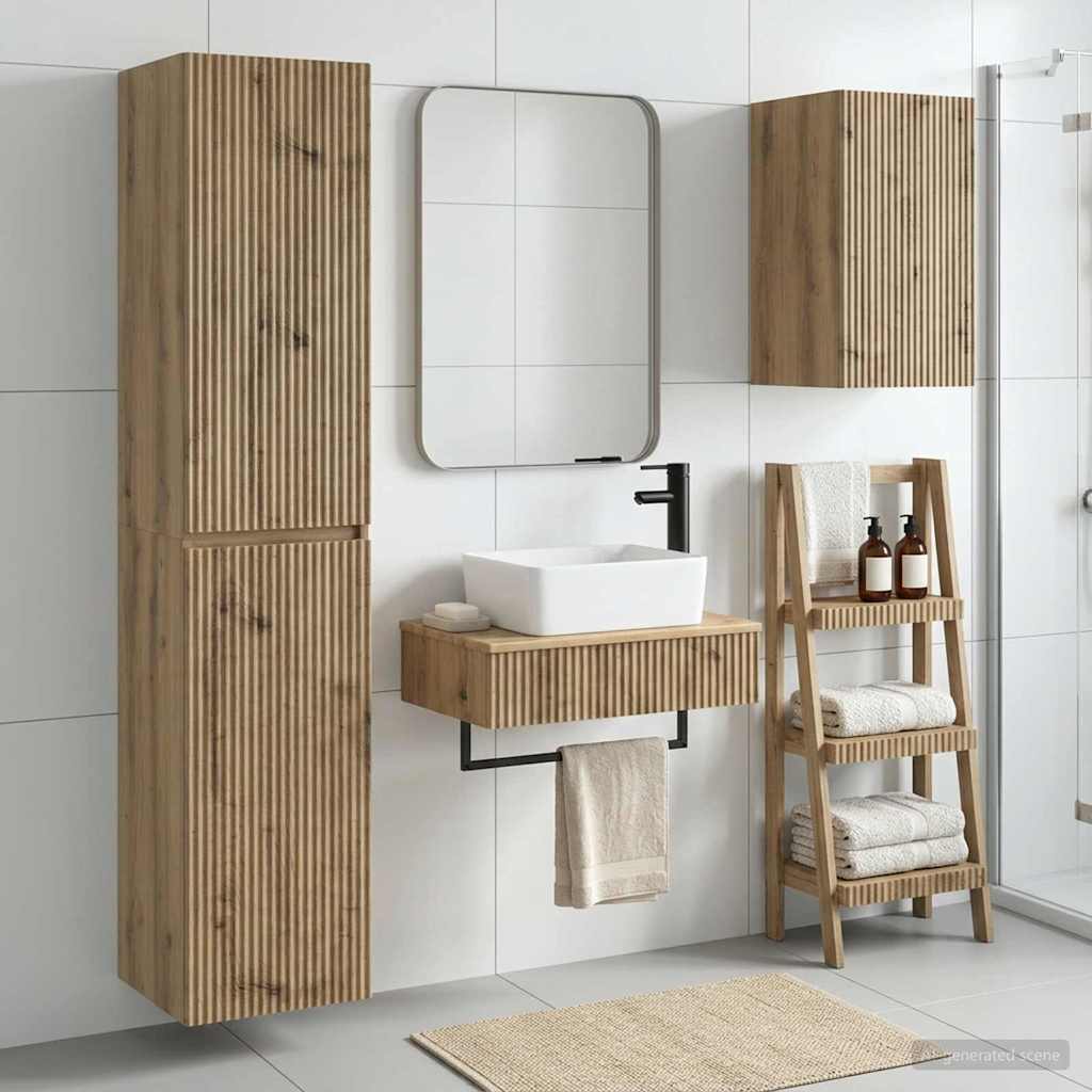 Bathroom Furniture Set 3 pcs Artisan Oak 33 x 34.5 x 160 cm