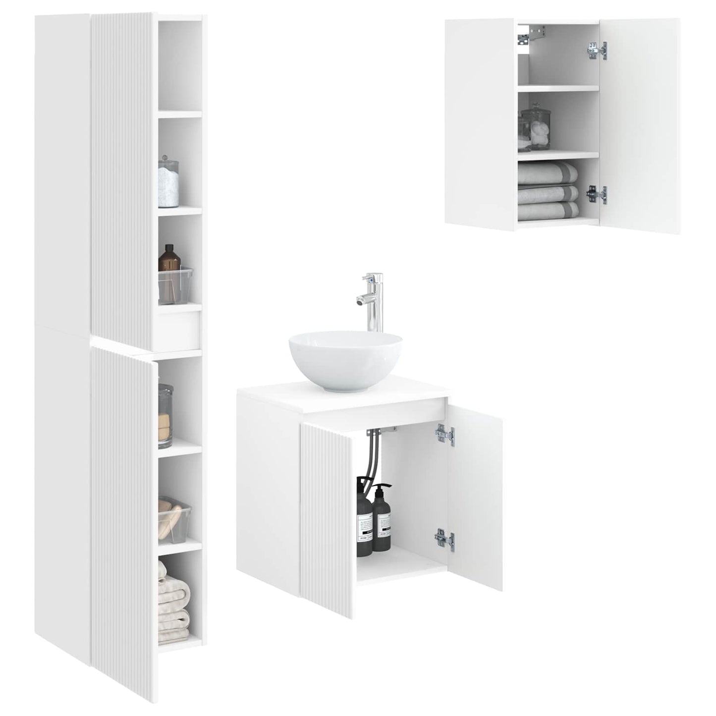 Bathroom Furniture Set 3 pcs White 33 x 34.5 x 160 cm