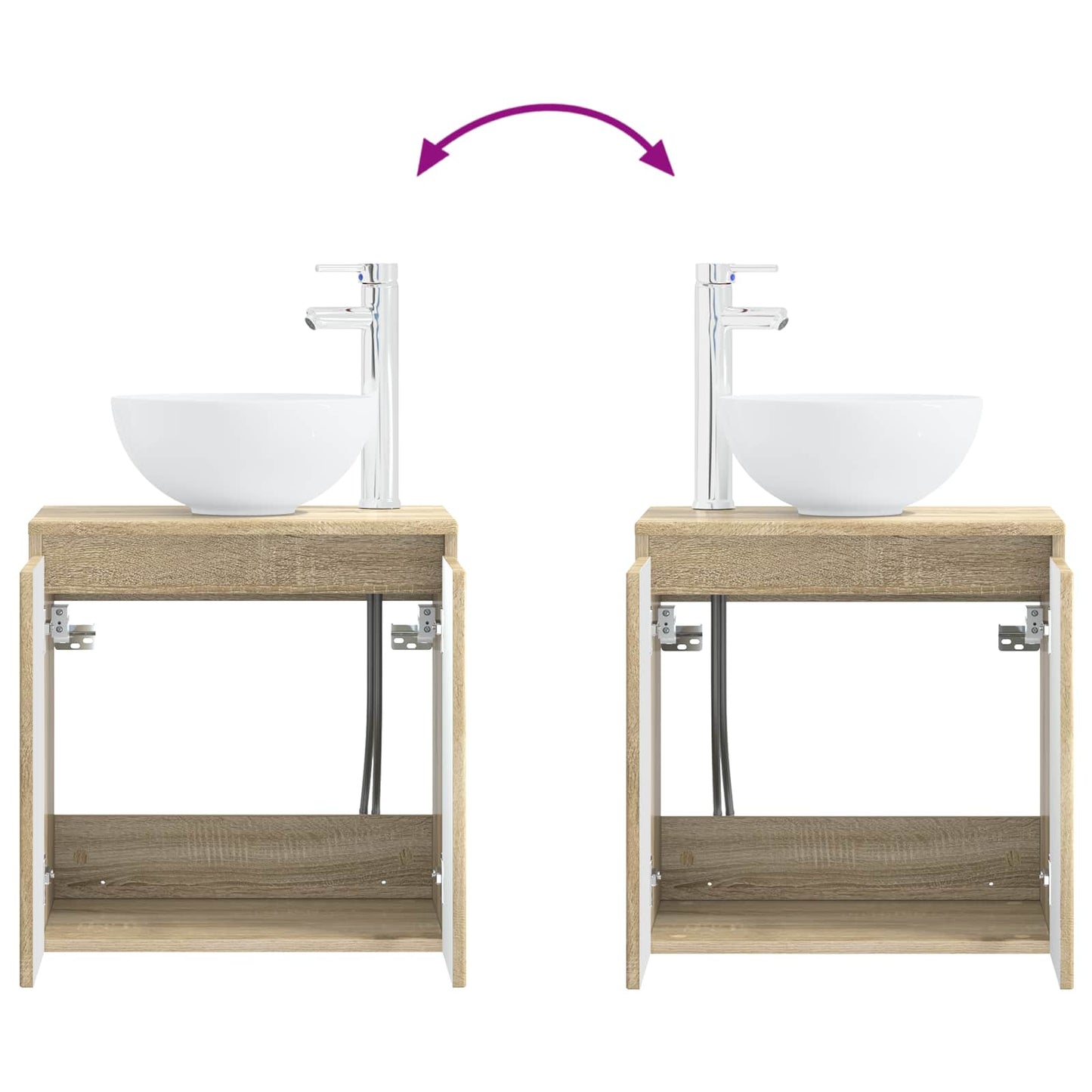Bathroom Furniture Set 3 pcs Sonoma Oak 33 x 34.5 x 160 cm