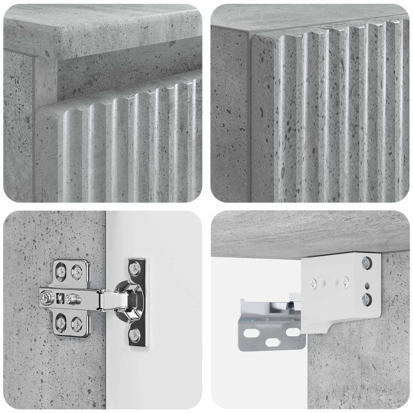 Bathroom Furniture Set 3 pcs Concrete Grey 33 x 34.5 x 160 cm