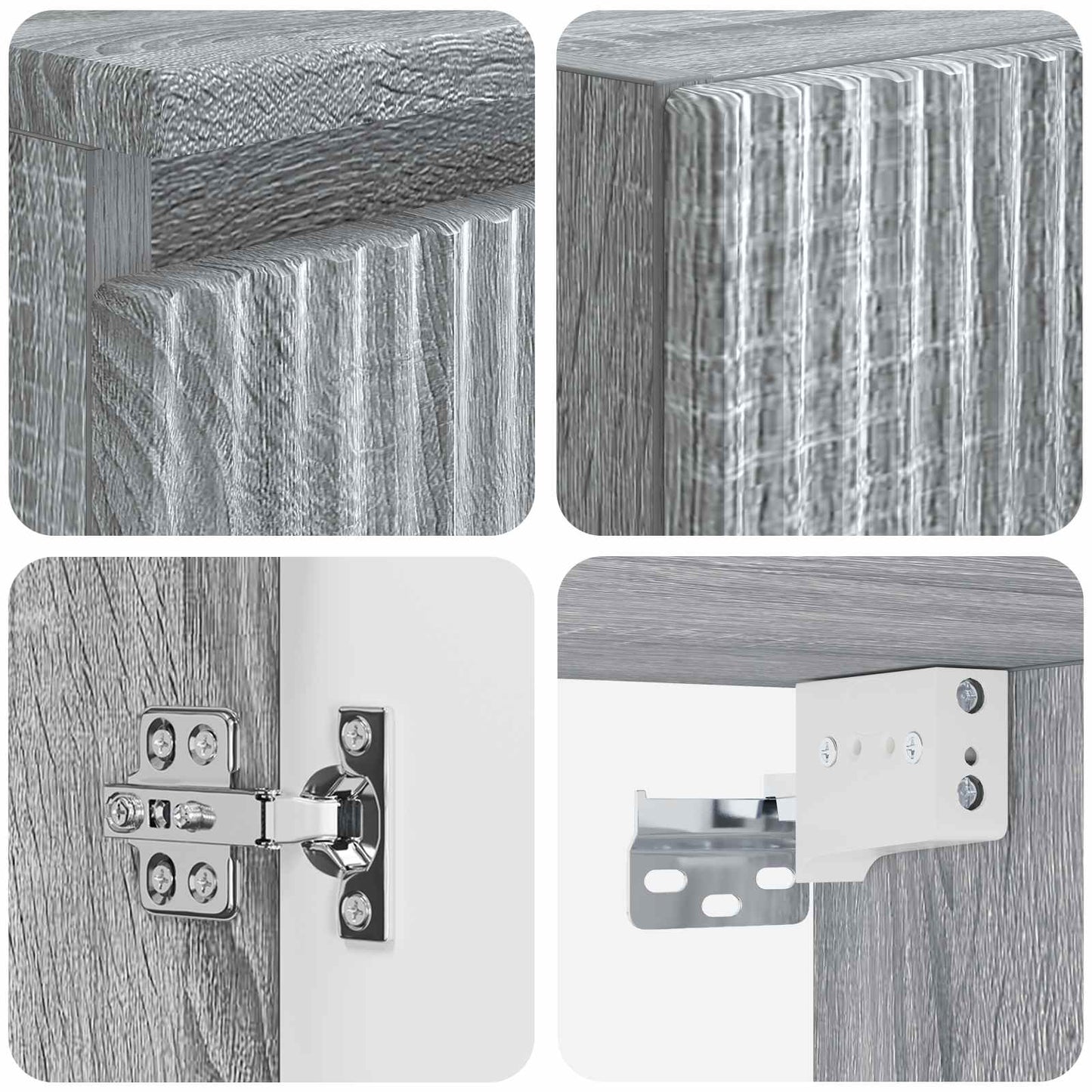 Bathroom Furniture Set 3 pcs Grey Sonoma 33 x 34.5 x 160 cm