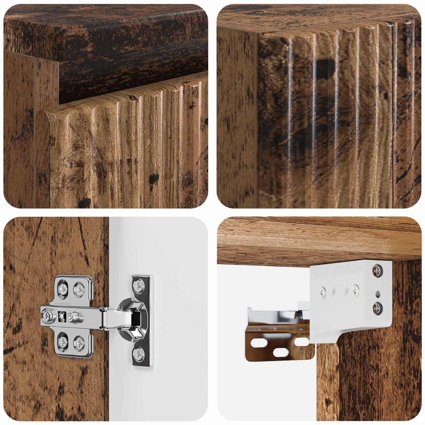 Bathroom Furniture Set 3 pcs Old Wood 33 x 34.5 x 160 cm