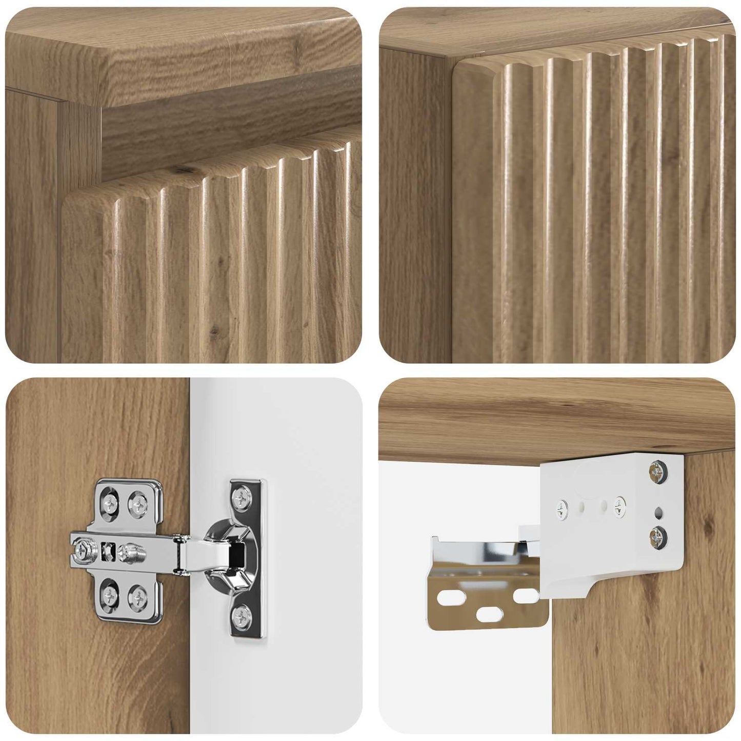 Bathroom Furniture Set 3 pcs Artisan Oak 33 x 34.5 x 160 cm