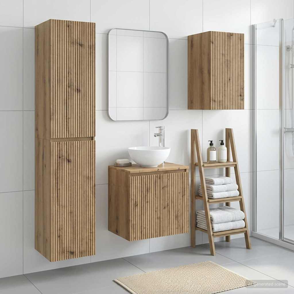 Bathroom Furniture Set 3 pcs Artisan Oak 33 x 34.5 x 160 cm