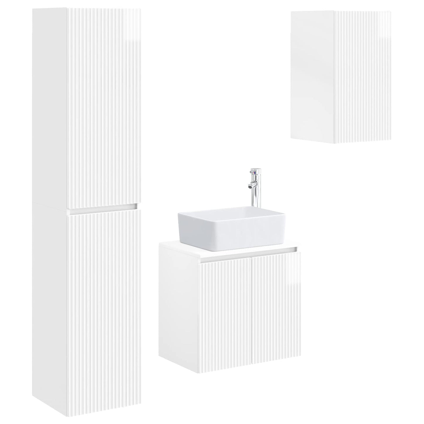 Bathroom Furniture Set 3 pcs High Gloss White