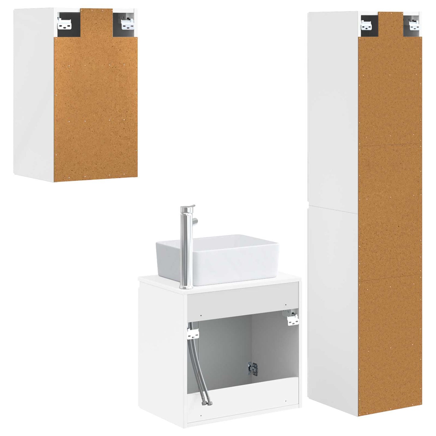 Bathroom Furniture Set 3 pcs High Gloss White