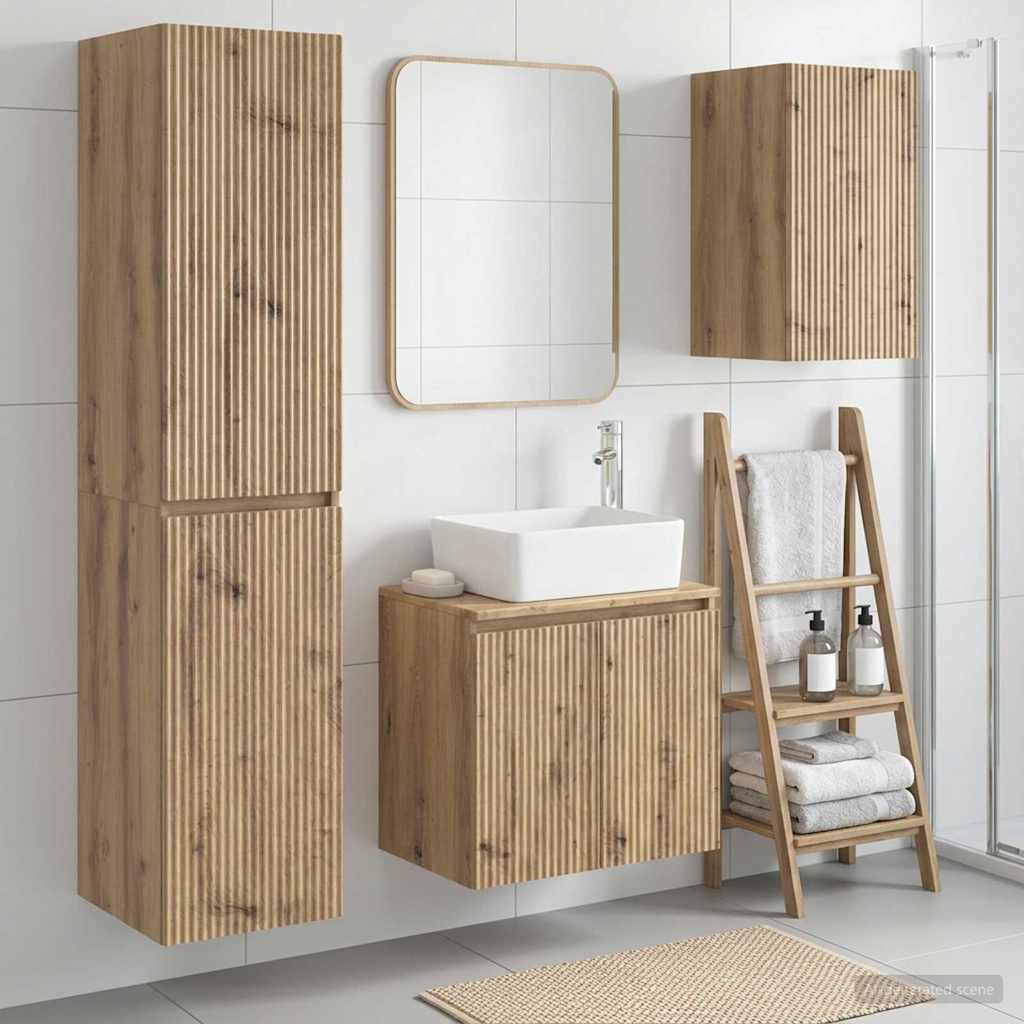 Bathroom Furniture Set 3 pcs Artisan Oak 33 x 34.5 x 160 cm