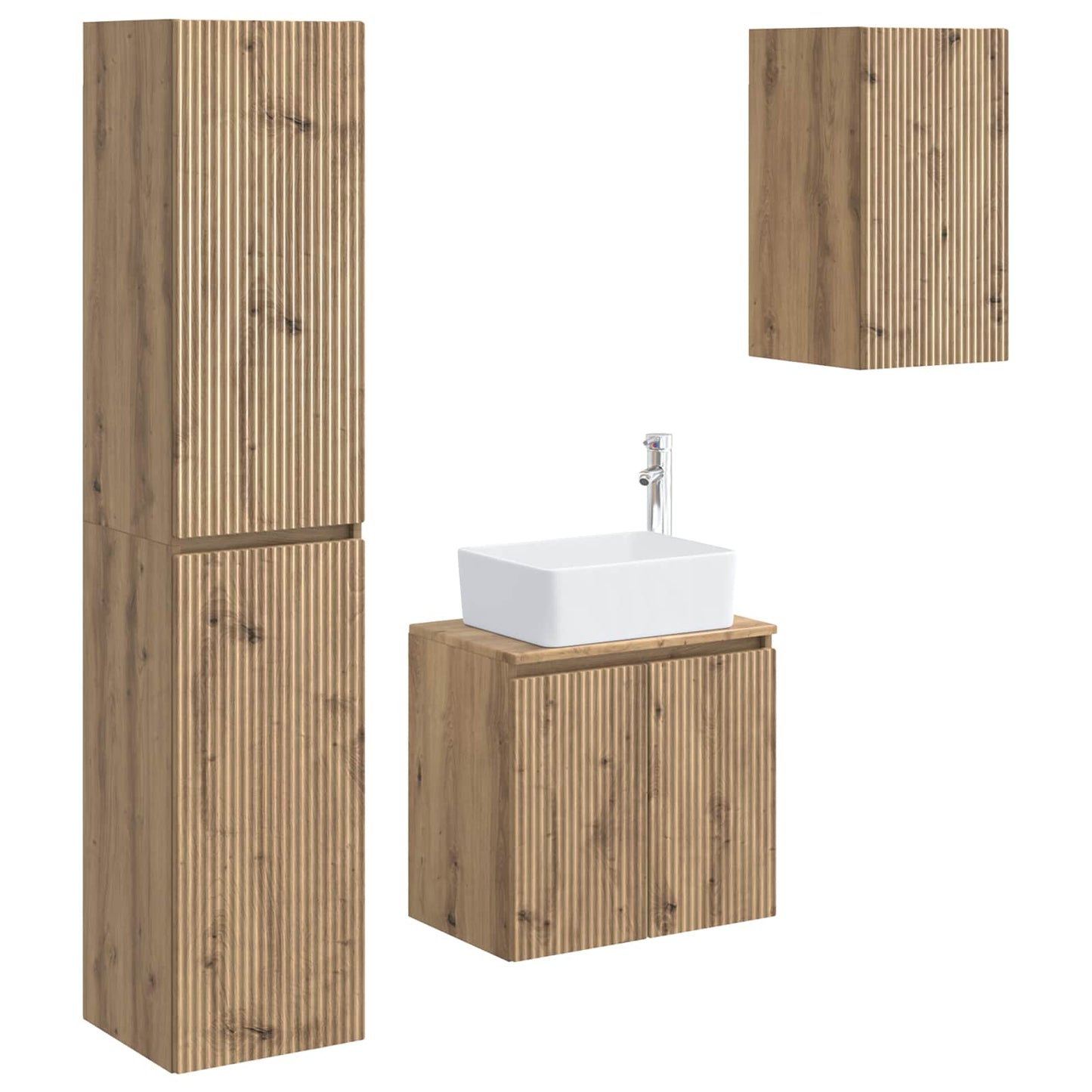 Bathroom Furniture Set 3 pcs Artisan Oak 33 x 34.5 x 160 cm