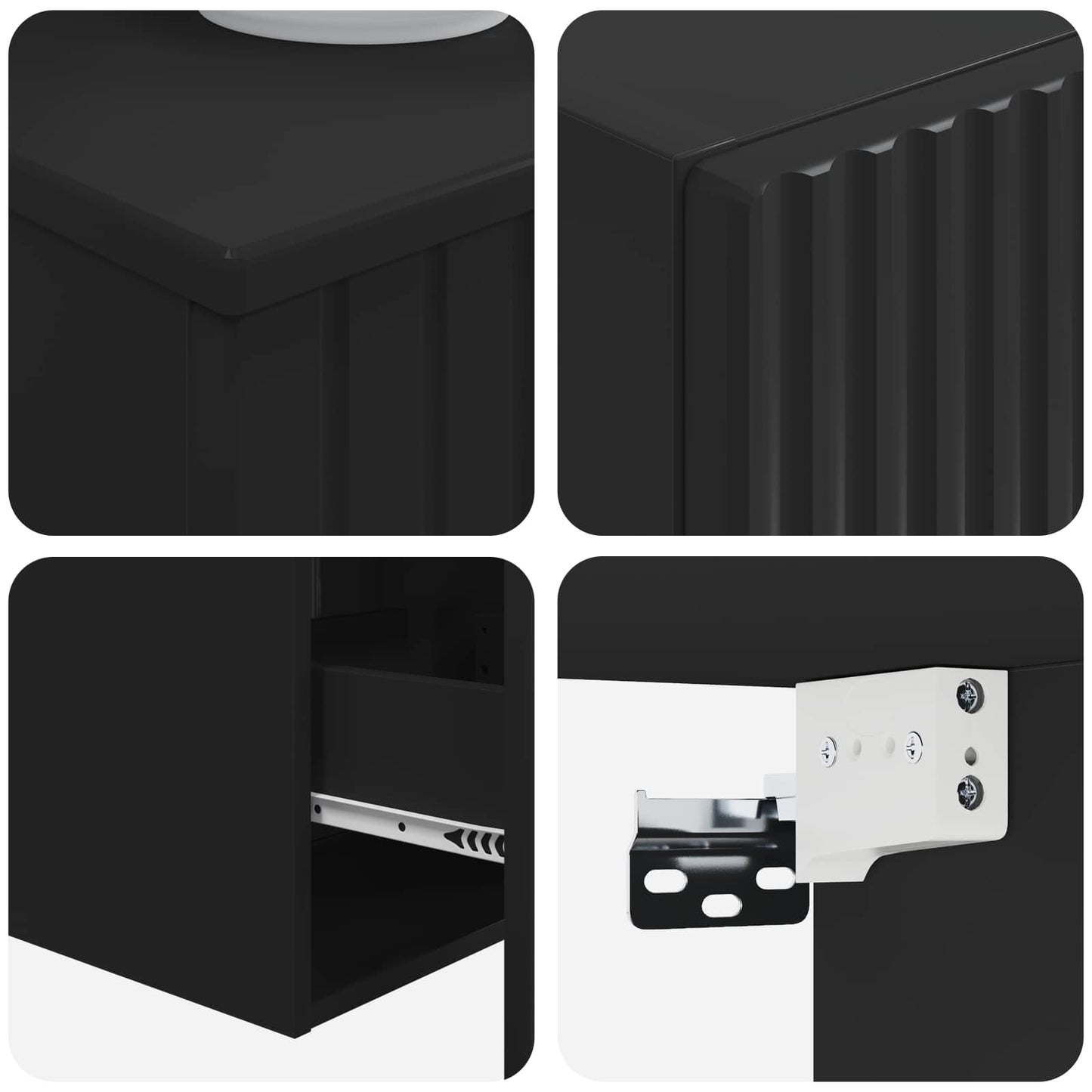 Bathroom Furniture Set 3 pcs Black 33 x 34.5 x 160 cm