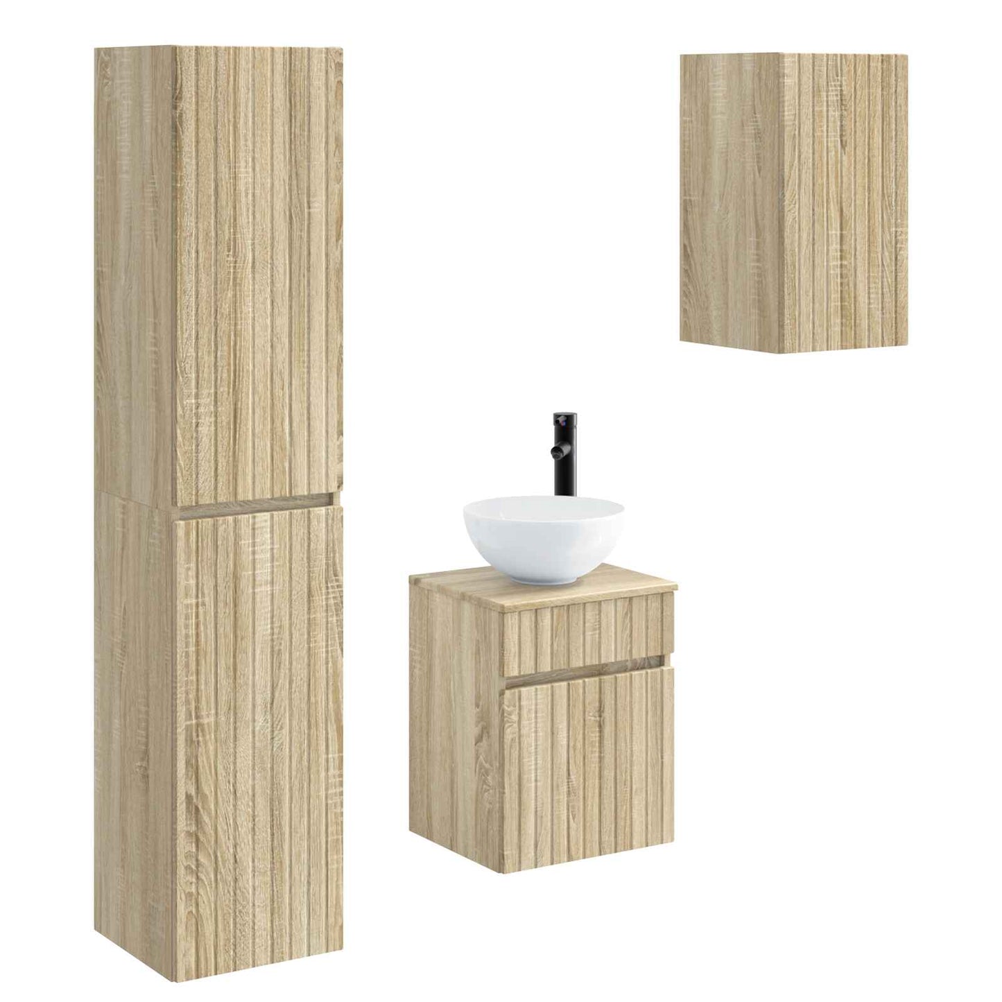 Bathroom Furniture Set 3 pcs Sonoma Oak 33 x 34.5 x 160 cm