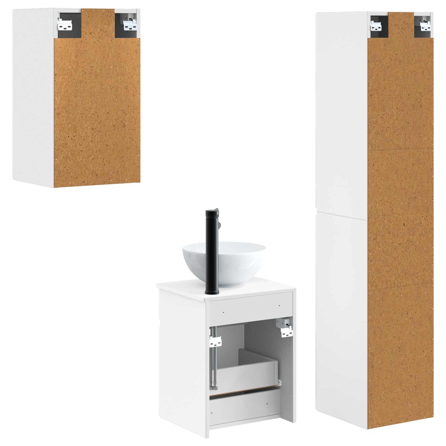 Bathroom Furniture Set 3 pcs High Gloss White