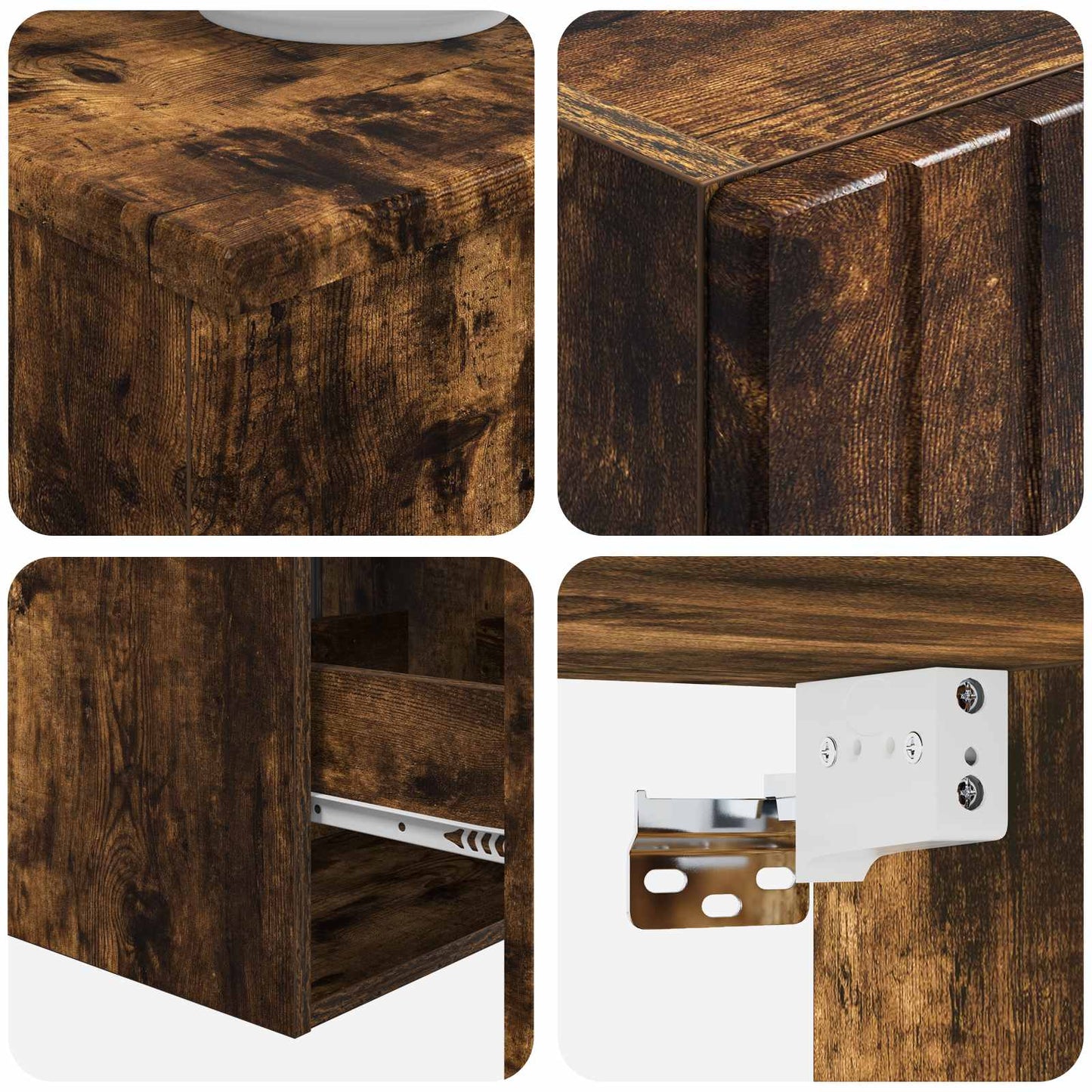 Bathroom Furniture Set 3 pcs Smoked Oak 33 x 34.5 x 160 cm