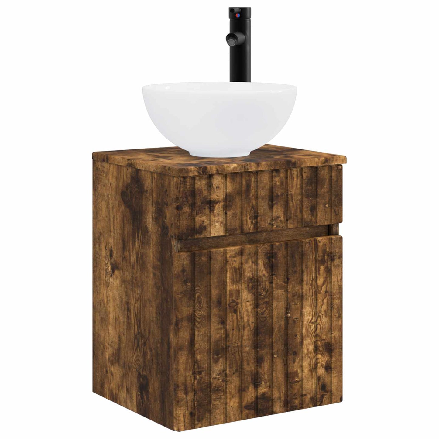 Bathroom Furniture Set 3 pcs Smoked Oak 33 x 34.5 x 160 cm