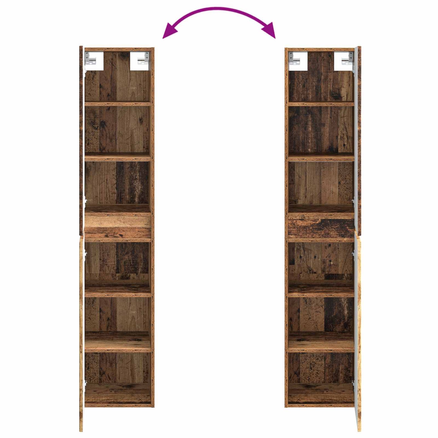Bathroom Furniture Set 3 pcs Old Wood 33 x 34.5 x 160 cm