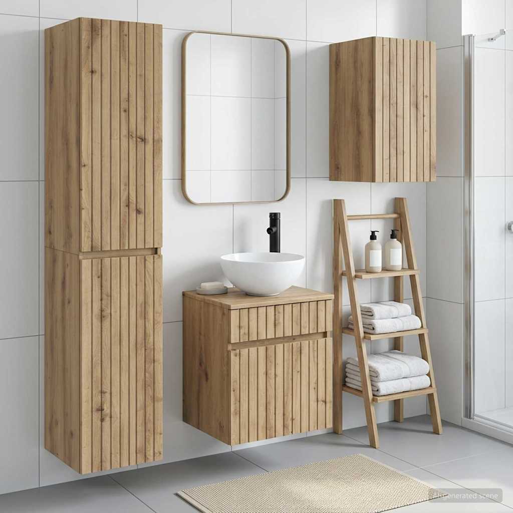 Bathroom Furniture Set 3 pcs Artisan Oak 33 x 34.5 x 160 cm