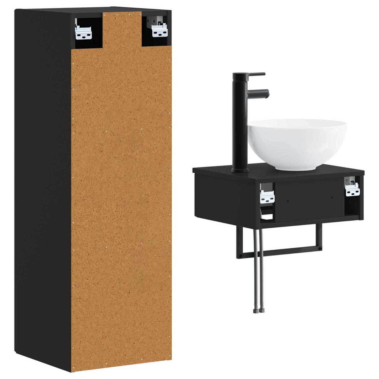Bathroom Furniture Set 2 pcs Black 33 x 34.5 x 100 cm
