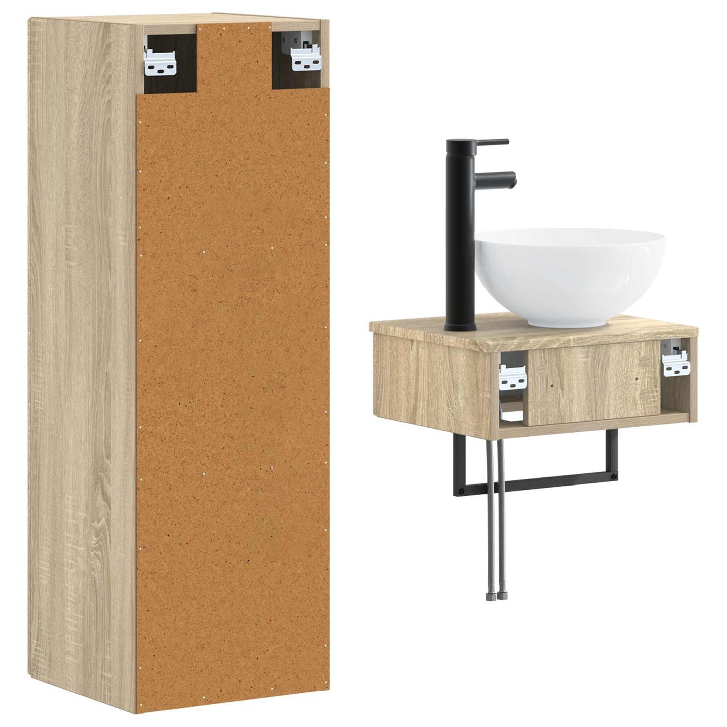 Bathroom Furniture Set 2 pcs Sonoma Oak 33 x 34.5 x 100 cm