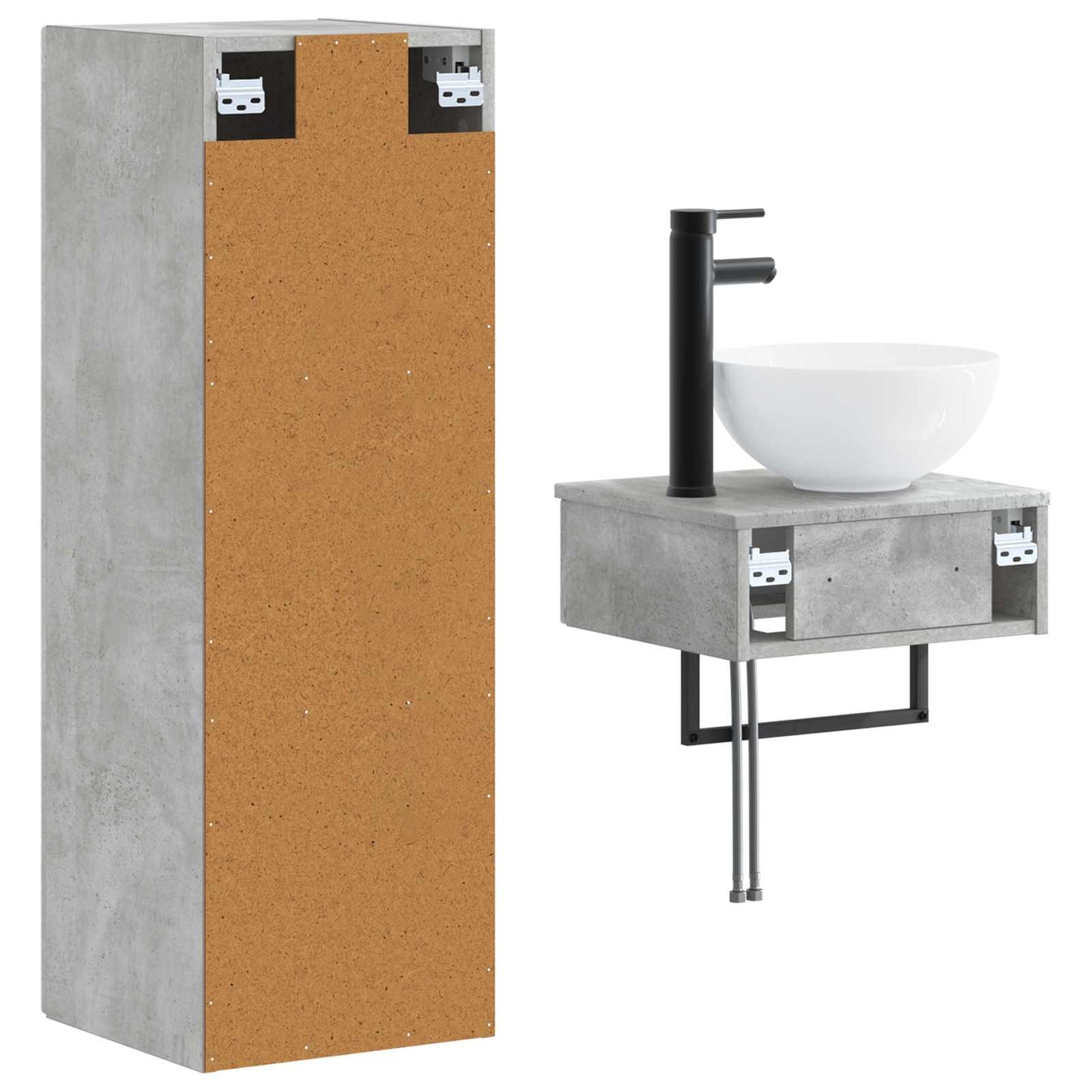 Bathroom Furniture Set 2 pcs Concrete Grey 33 x 34.5 x 100 cm