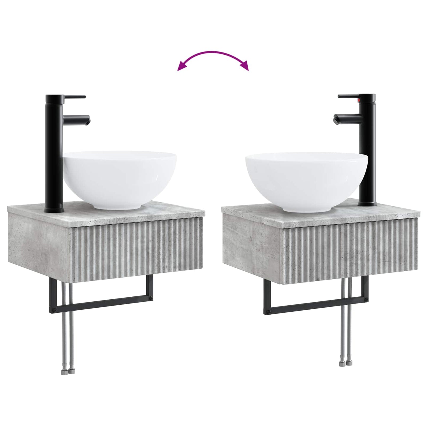 Bathroom Furniture Set 2 pcs Concrete Grey 33 x 34.5 x 100 cm