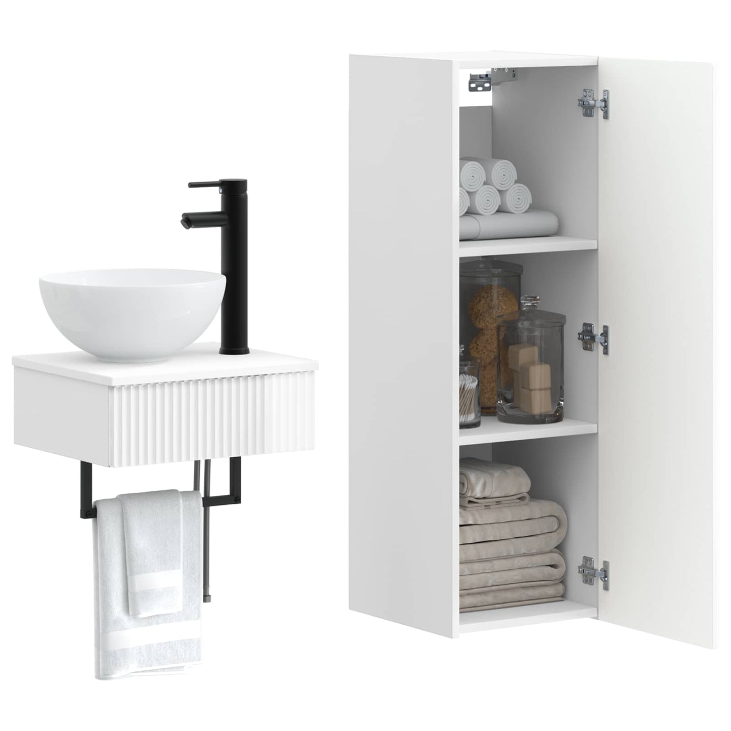 Bathroom Furniture Set 2 pcs High Gloss White