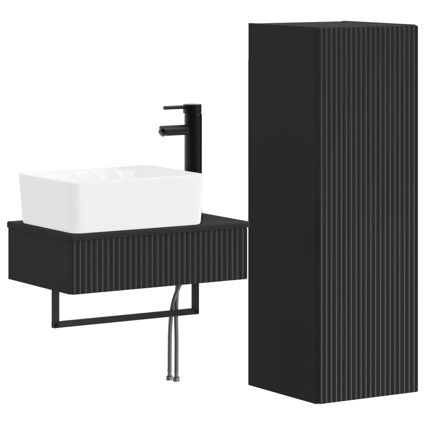 Bathroom Furniture Set 2 pcs Black 33 x 34.5 x 100 cm