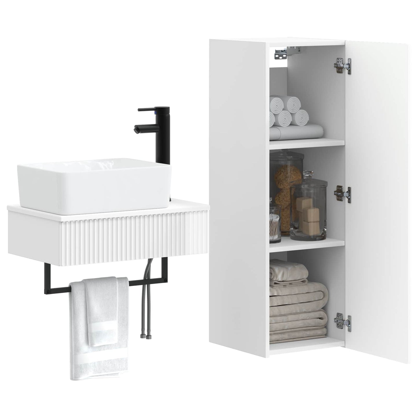 Bathroom Furniture Set 2 pcs High Gloss White