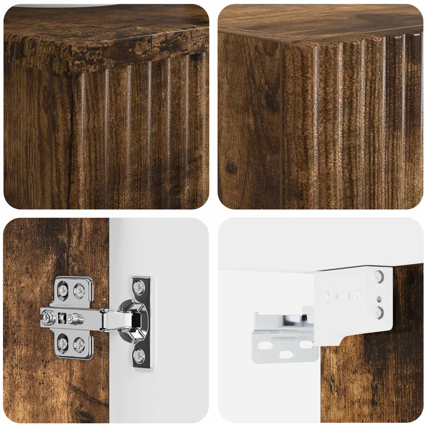 Bathroom Furniture Set 2 pcs Smoked Oak 33 x 34.5 x 100 cm