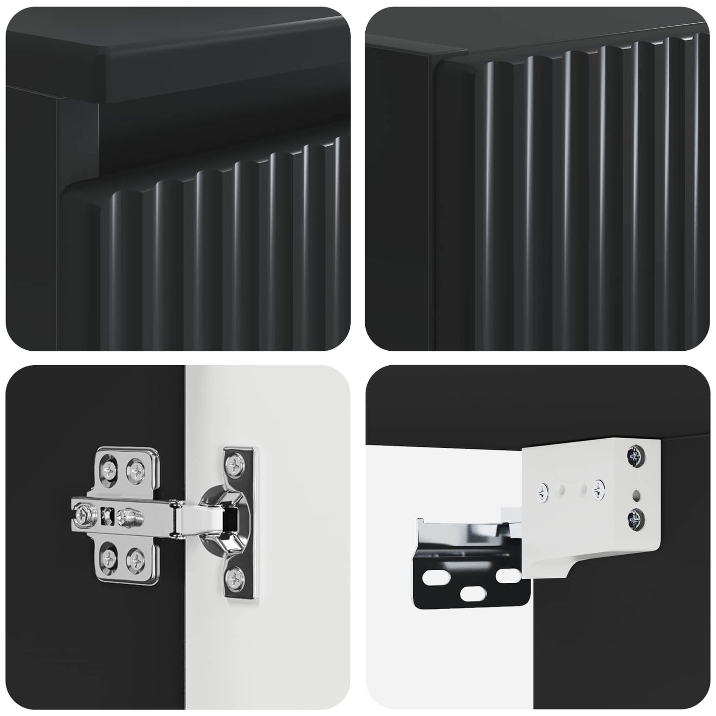 Bathroom Furniture Set 2 pcs Black 33 x 34.5 x 100 cm