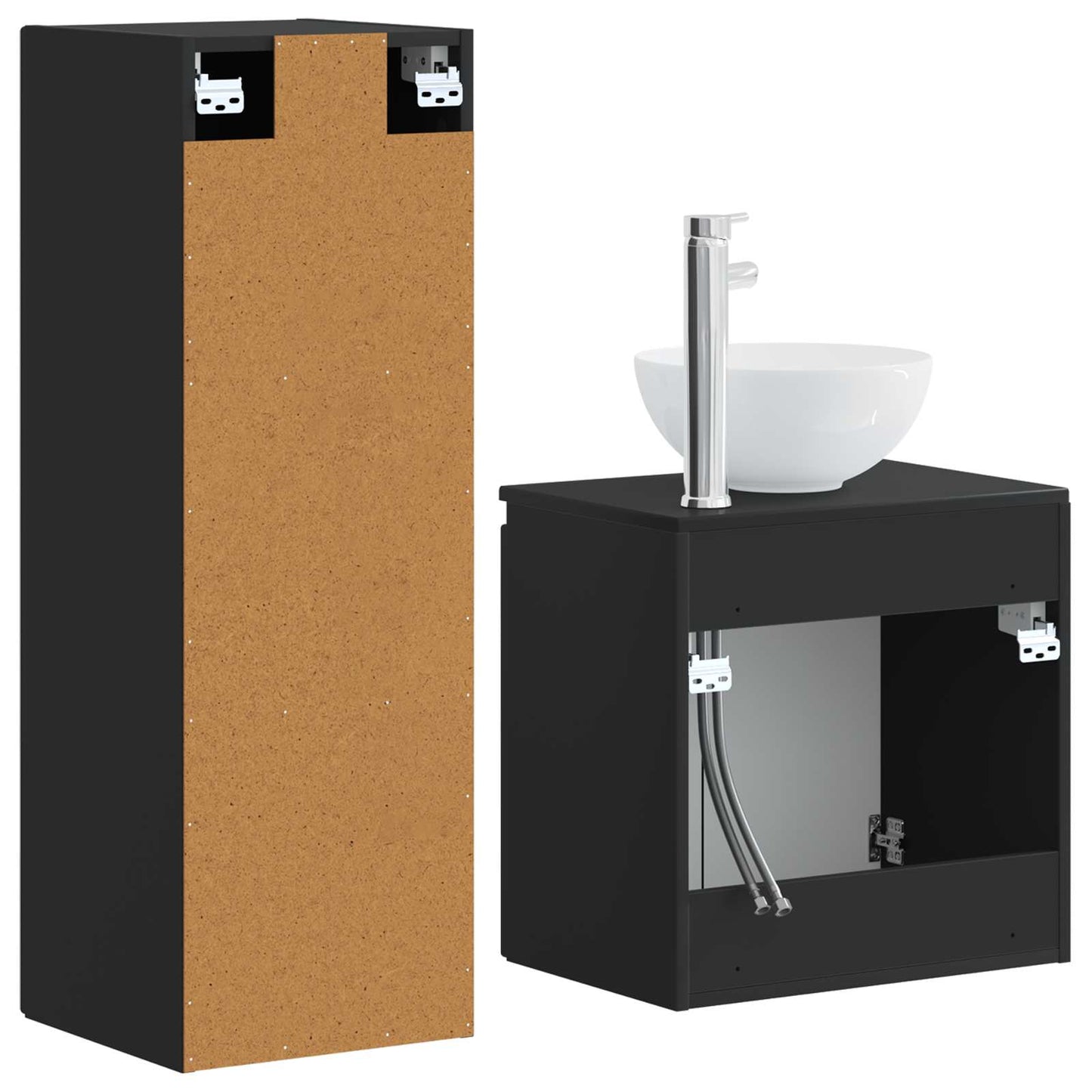 Bathroom Furniture Set 2 pcs Black 33 x 34.5 x 100 cm