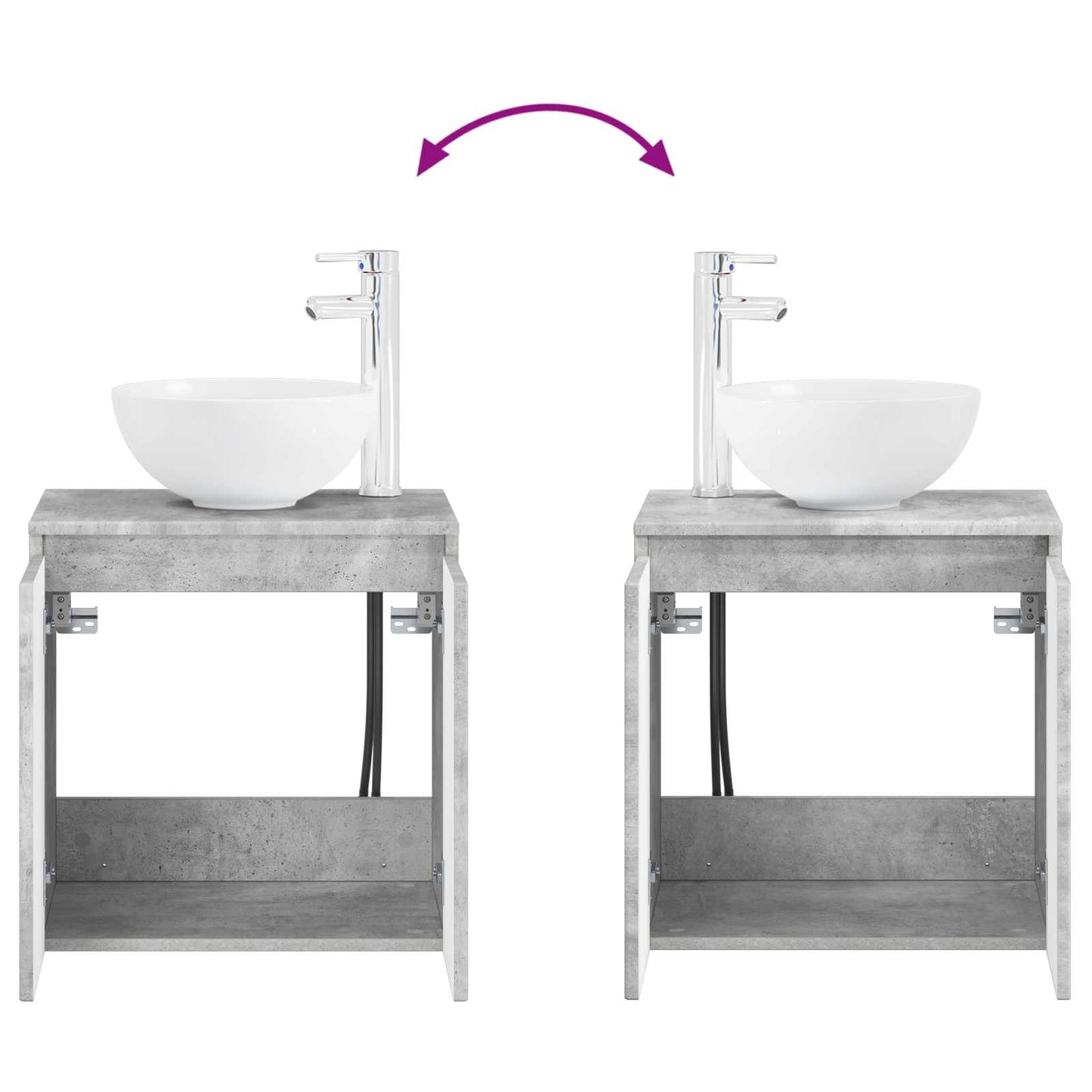Bathroom Furniture Set 2 pcs Concrete Grey 33 x 34.5 x 100 cm
