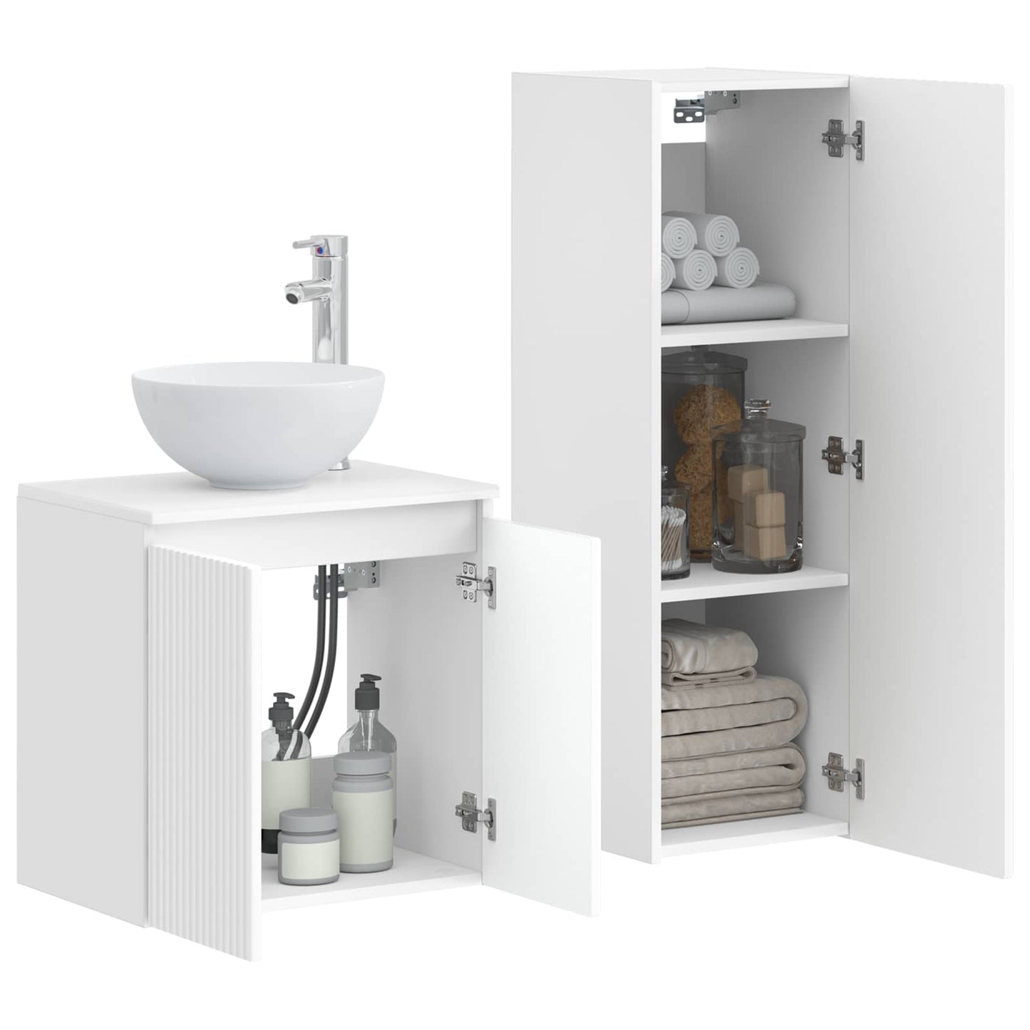 Bathroom Furniture Set 2 pcs High Gloss White