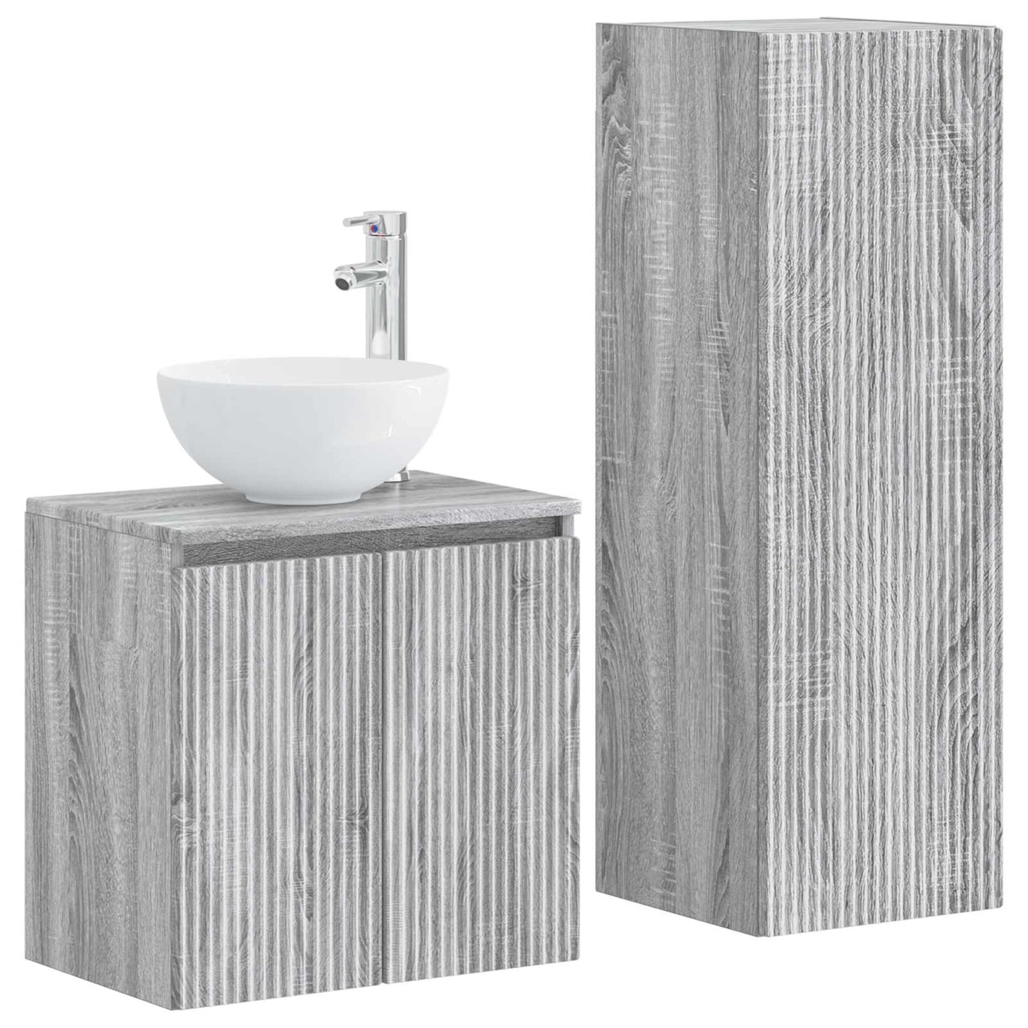 Bathroom Furniture Set 2 pcs Grey Sonoma 33 x 34.5 x 100 cm