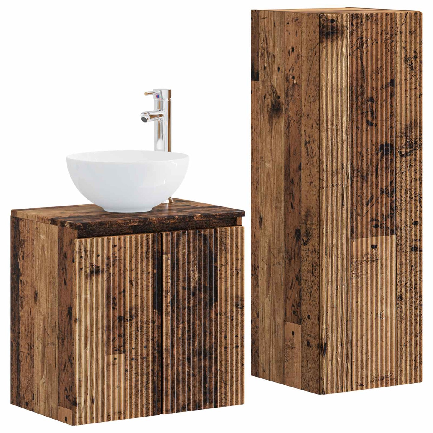 Bathroom Furniture Set 2 pcs Old Wood 33 x 34.5 x 100 cm